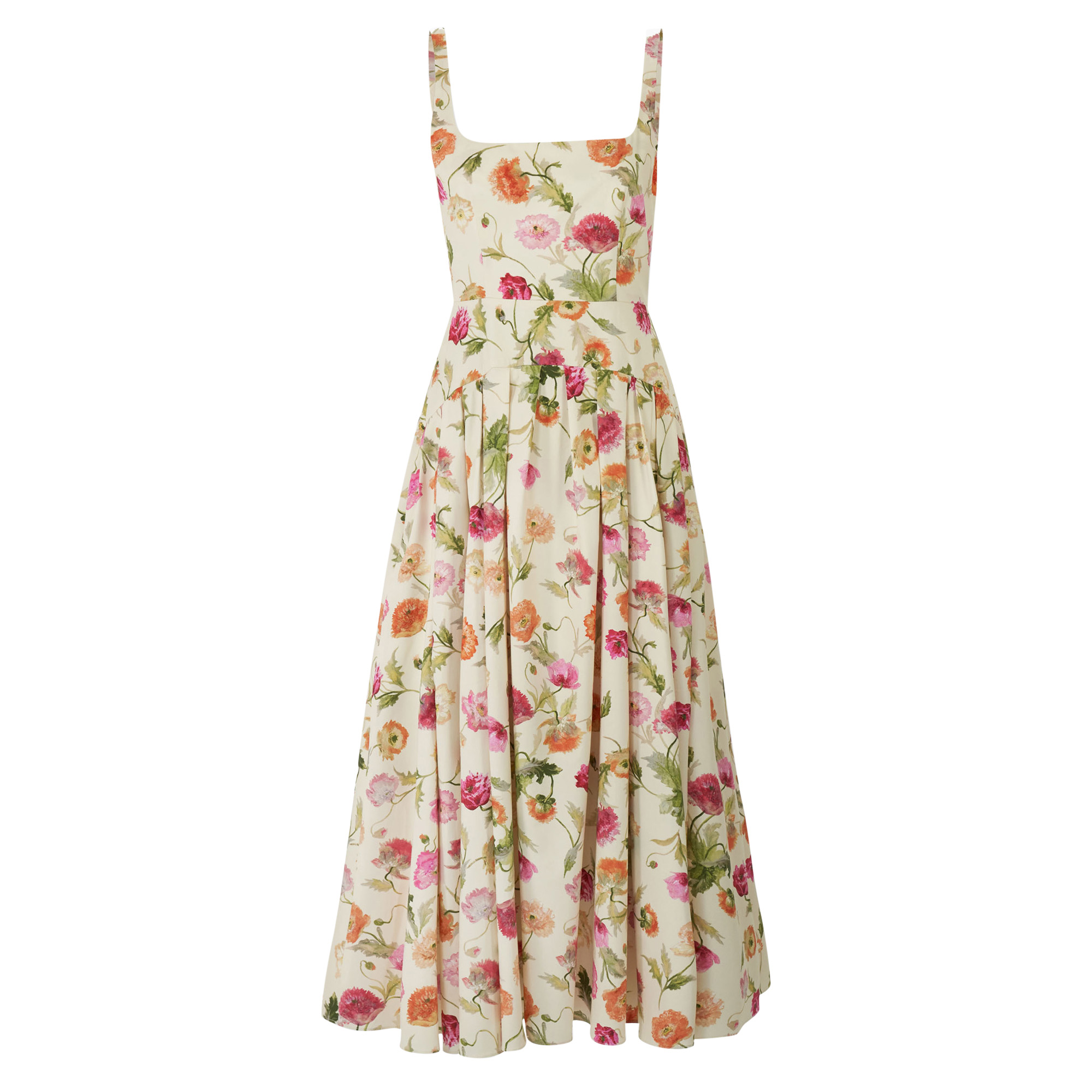 Sleeveless Scoop Neck Drop Waist Midi Dress