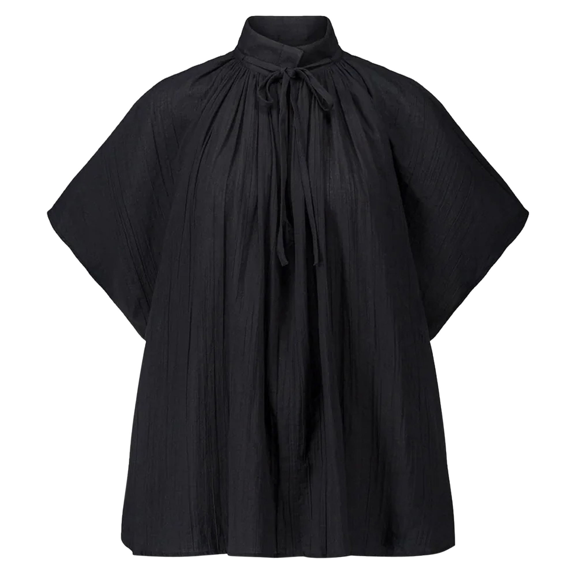 Wheeless Short Sleeve Cotton Gauze Blouse