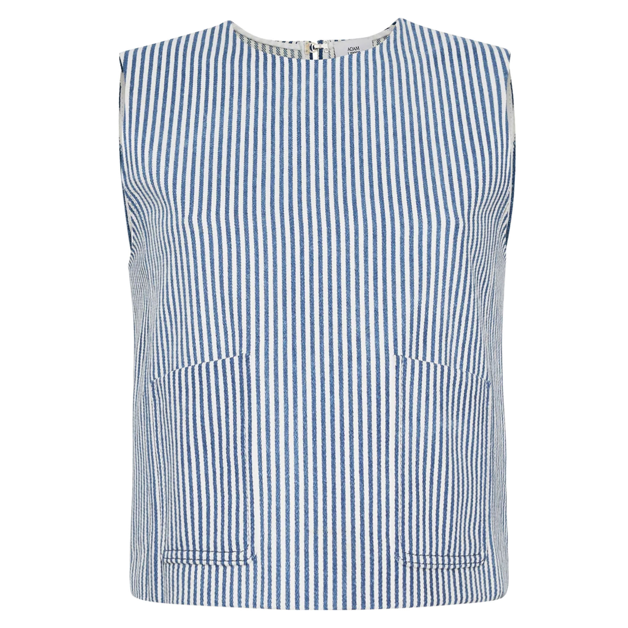 Ludlow Sleeveless Railroad Stripe Denim Top
