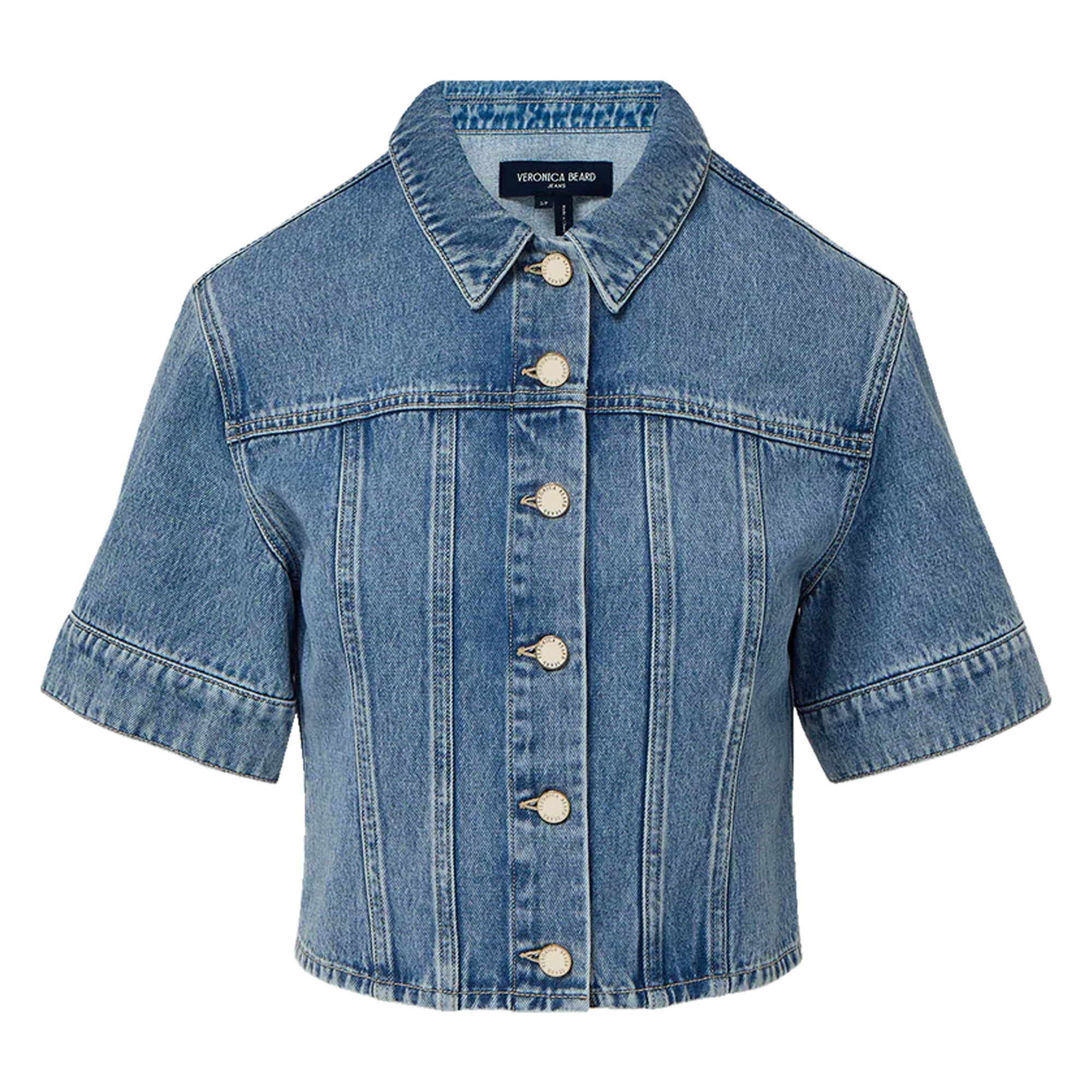 Malcom Short Sleeve Cropped Denim Jacket