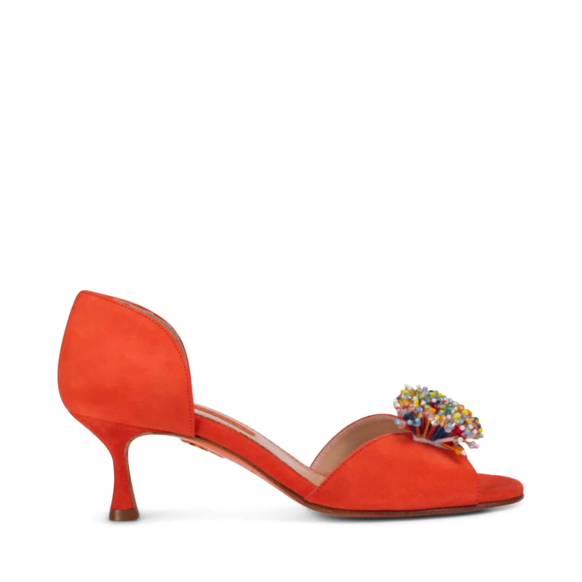 Caterina Suede Mid Heel Sandal