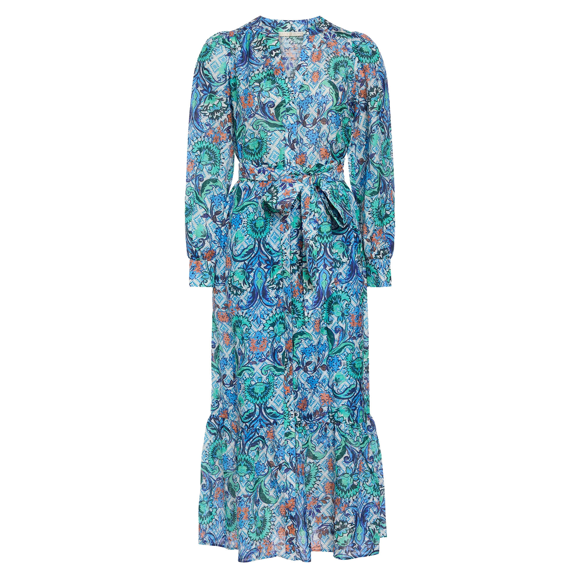 Hannon Long Sleeve Belted Maxi Dress