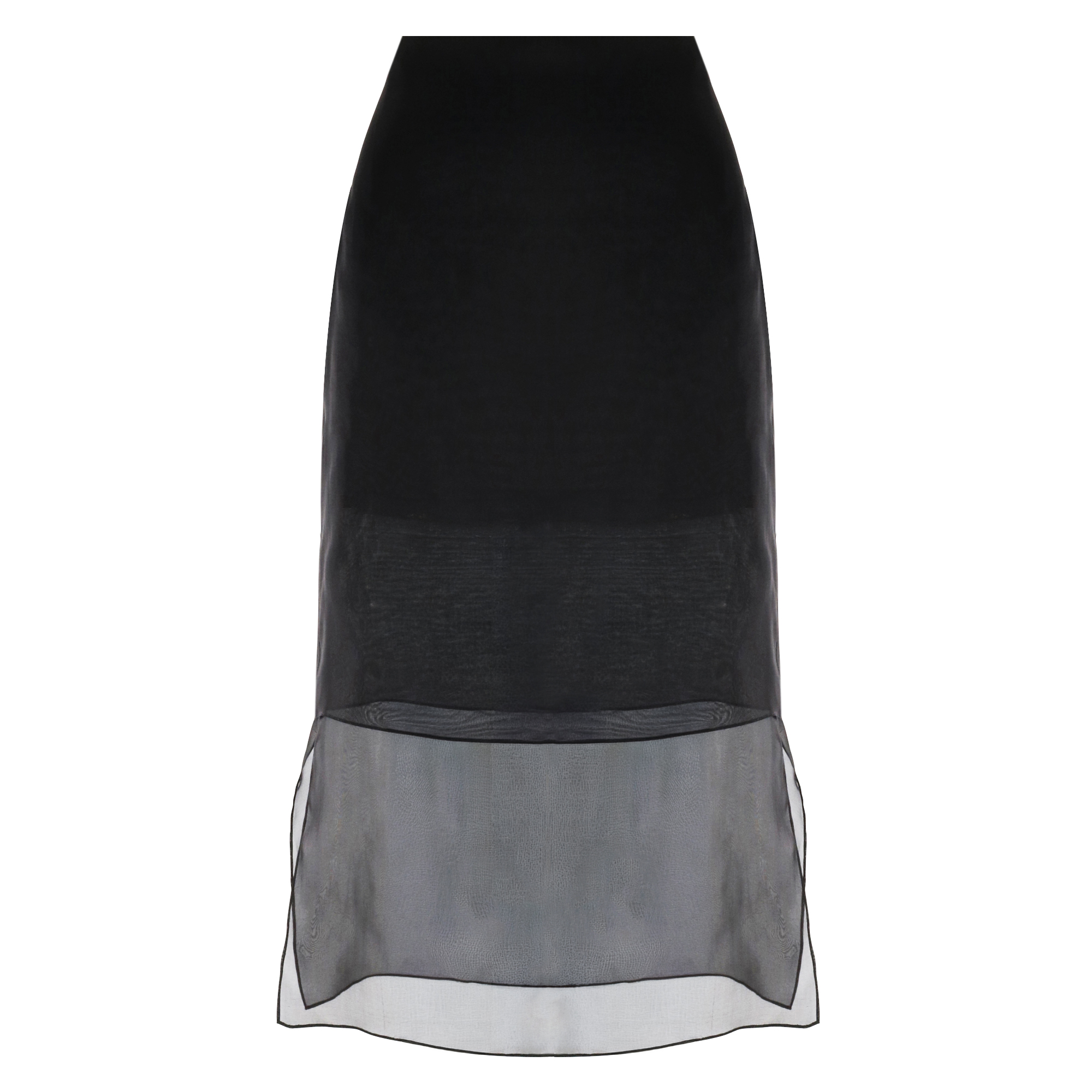 The Brett Pencil Skirt With Sheer Hem Panel
