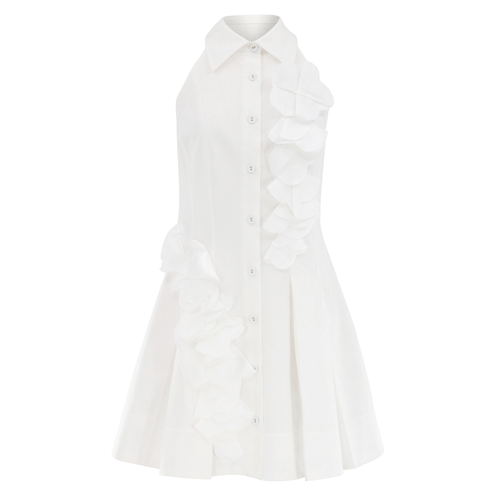 Donna Sleeveless Cotton Embellished Mini Dress
