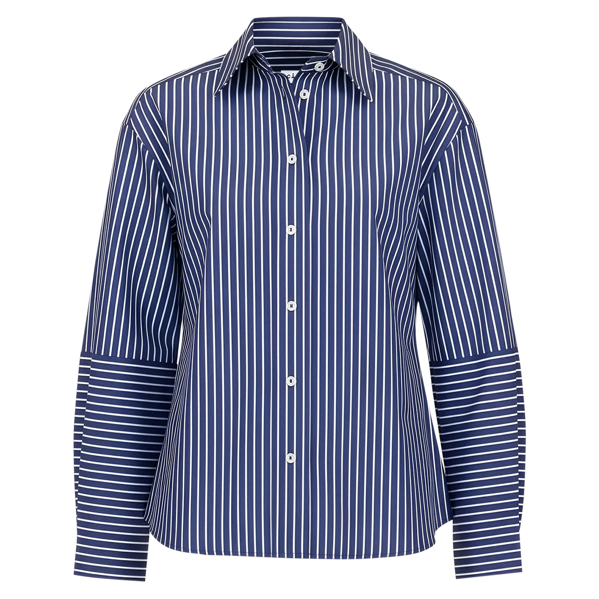 Aure Lantern Sleeve Button Down Blouse