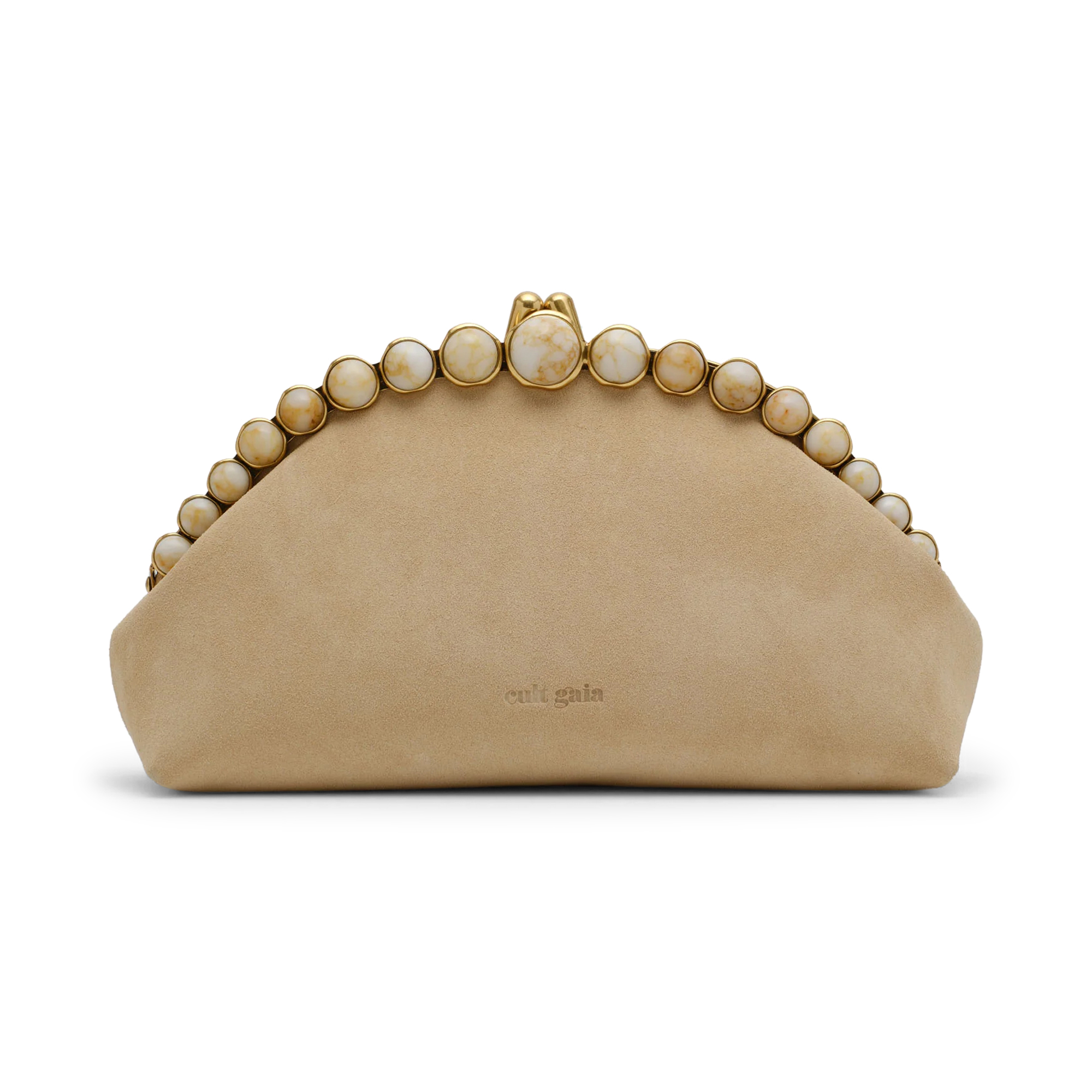 Una Beaded Leather Clutch