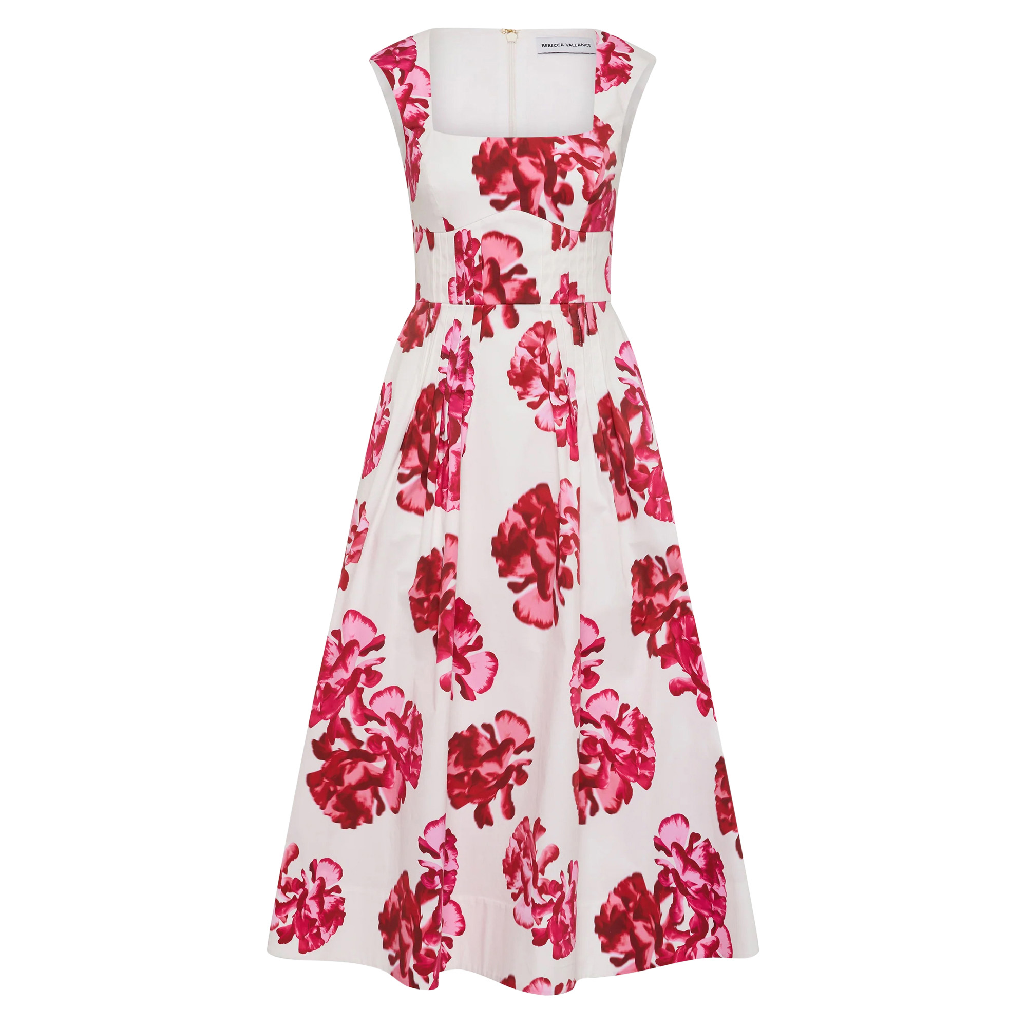 Sleeveless Damask Rose Midi Dress