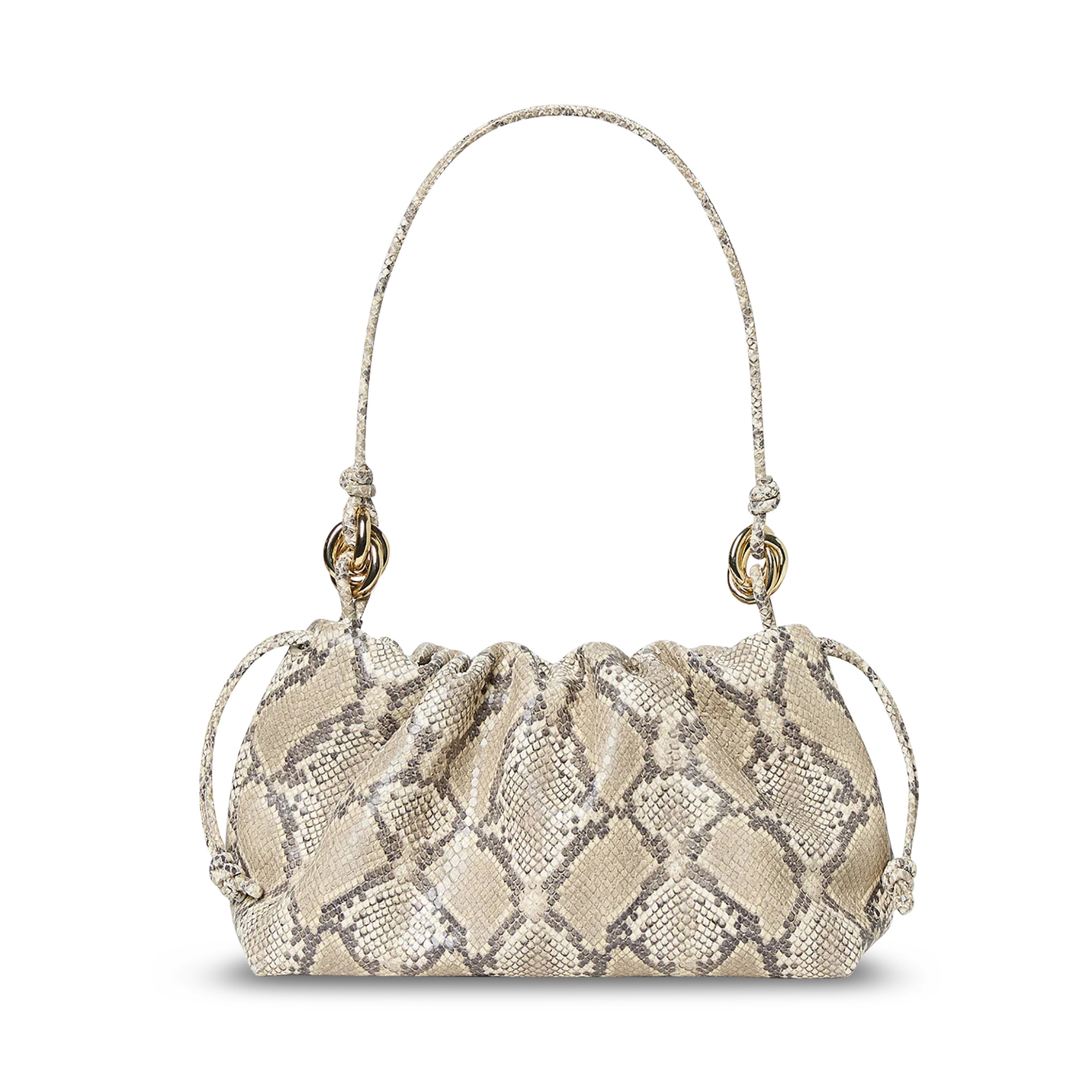 Kiri Snake-Embossed Leather Shoulder Bag