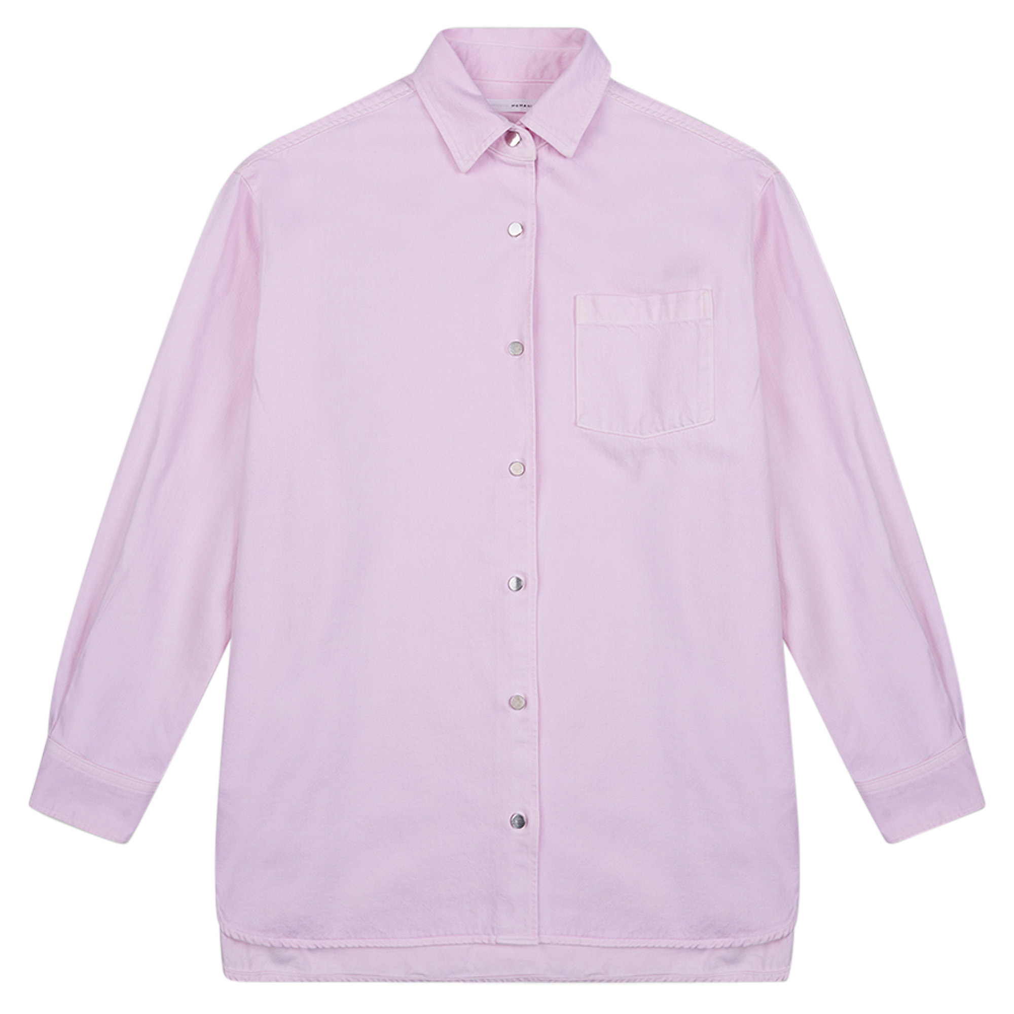 Long Sleeve A-Line Stonewash Denim Shirt