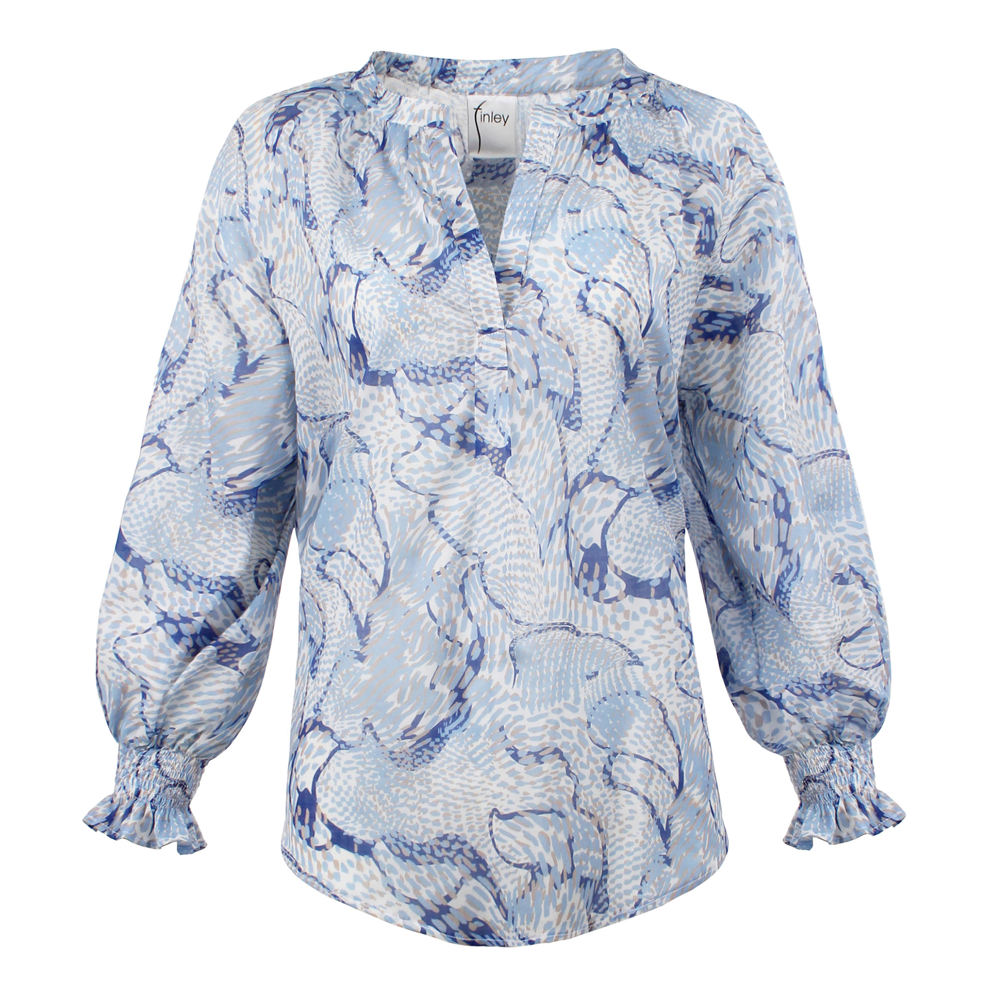 Sophia Sea Spray Print Popover Top