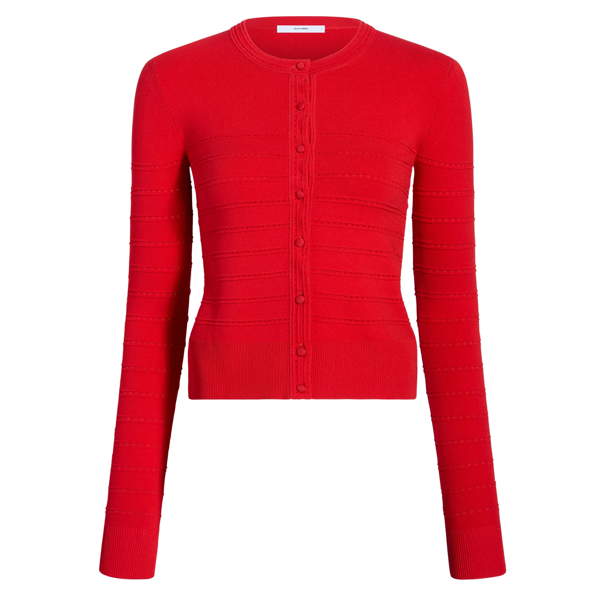 Faye Cardigan In Compact Jacquard Knit