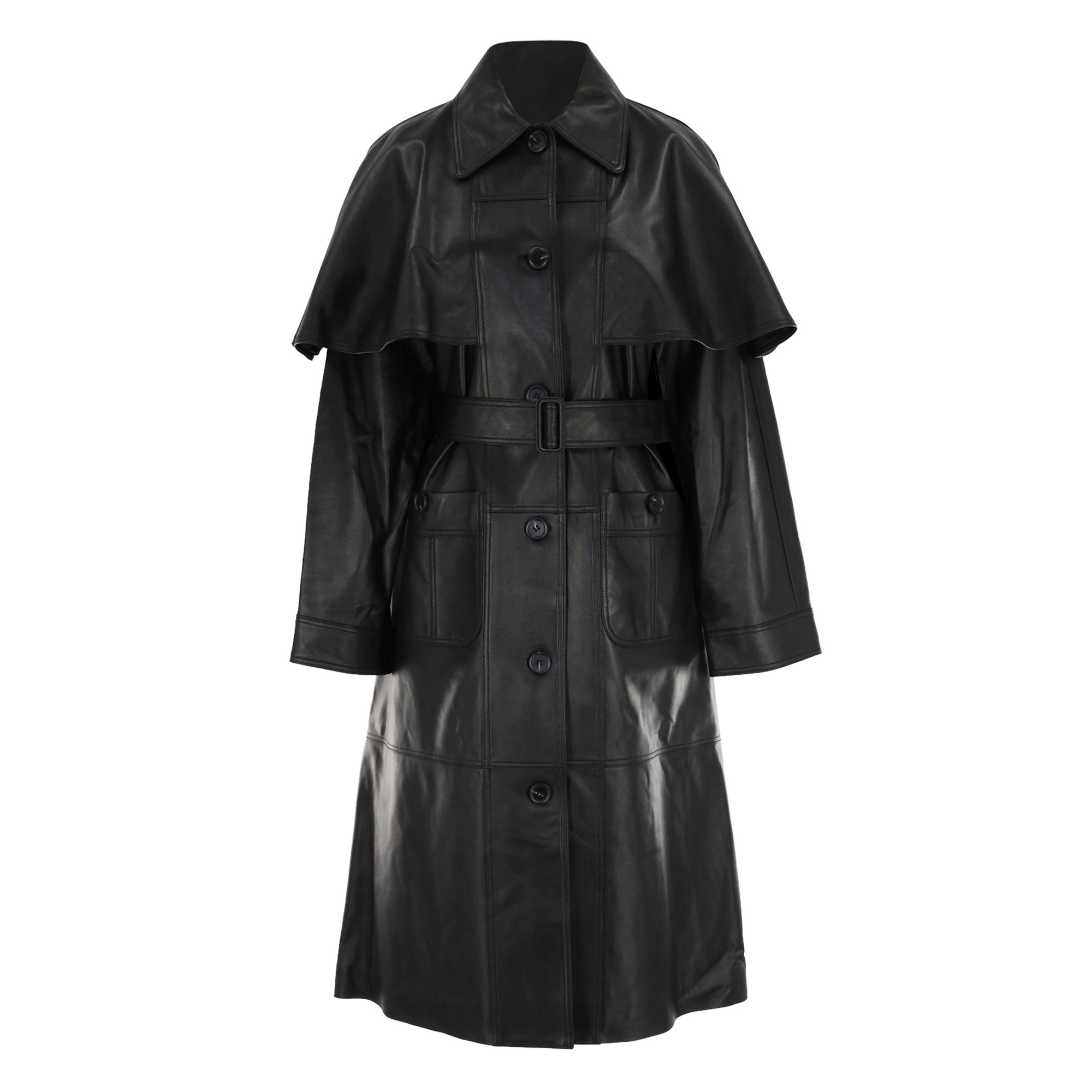 Caitlin Leather Trench Coat