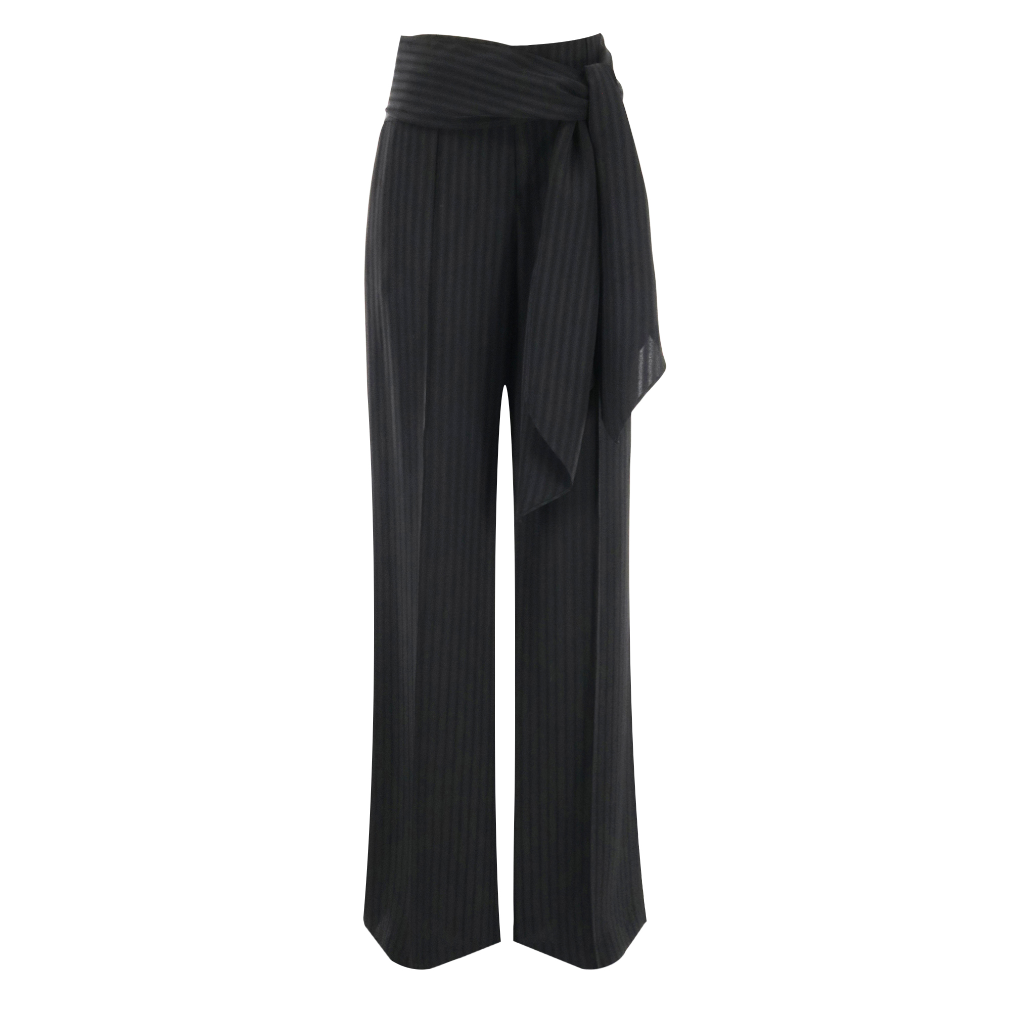 Ulla Tie-Detail Tailored Pinstripe Trouser