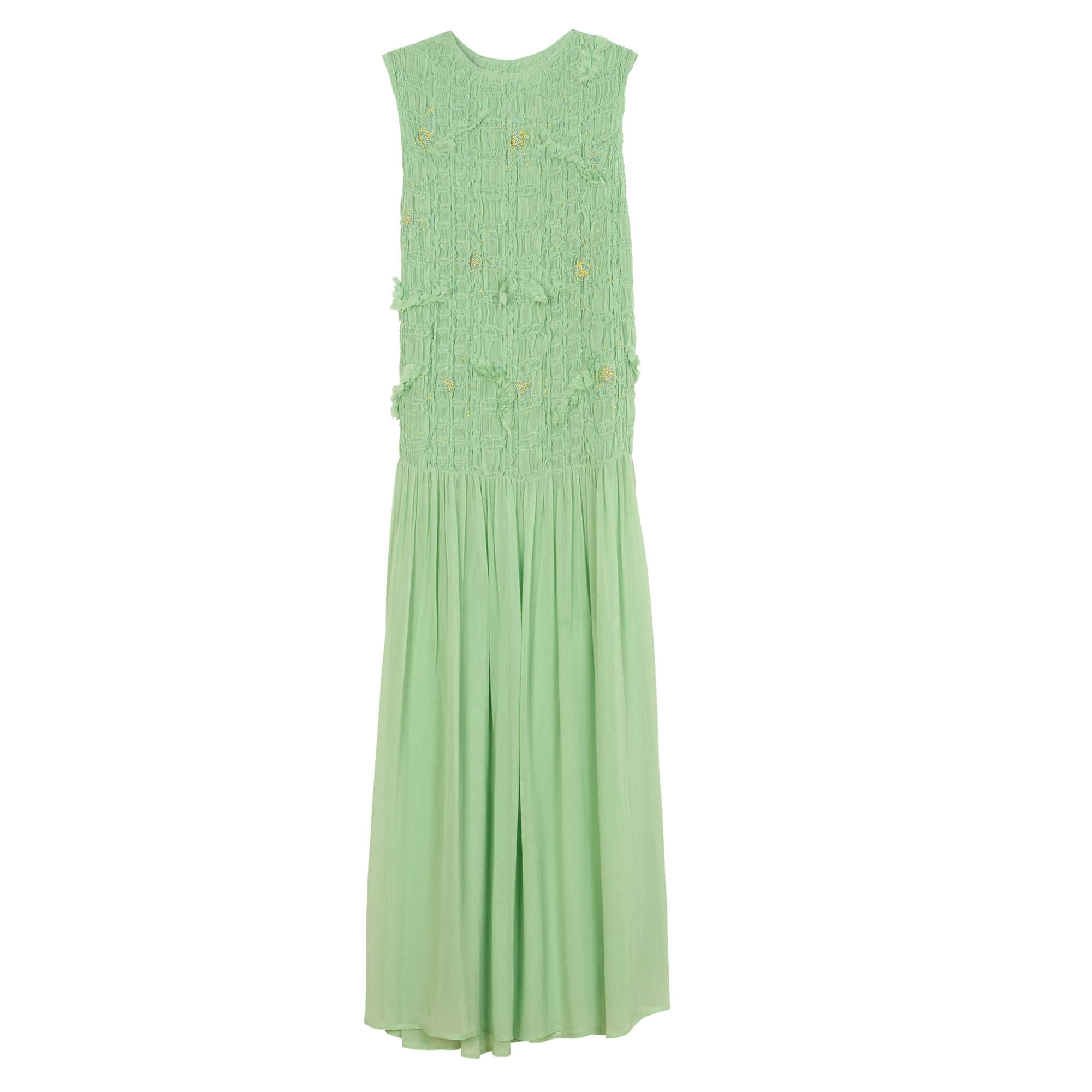 Sway Sleeveless Beaded Smocked Maxi Dress