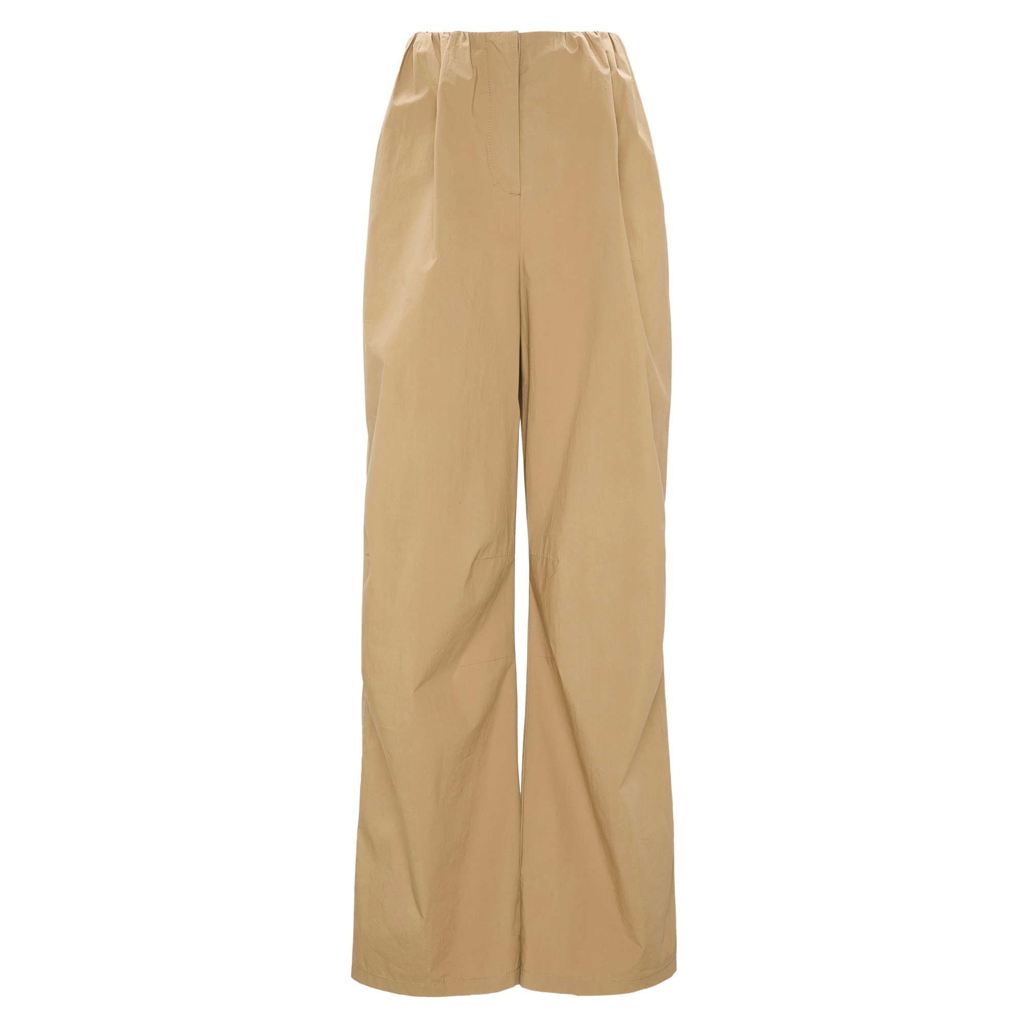Poplin Power Pleated Wide-Leg Pants