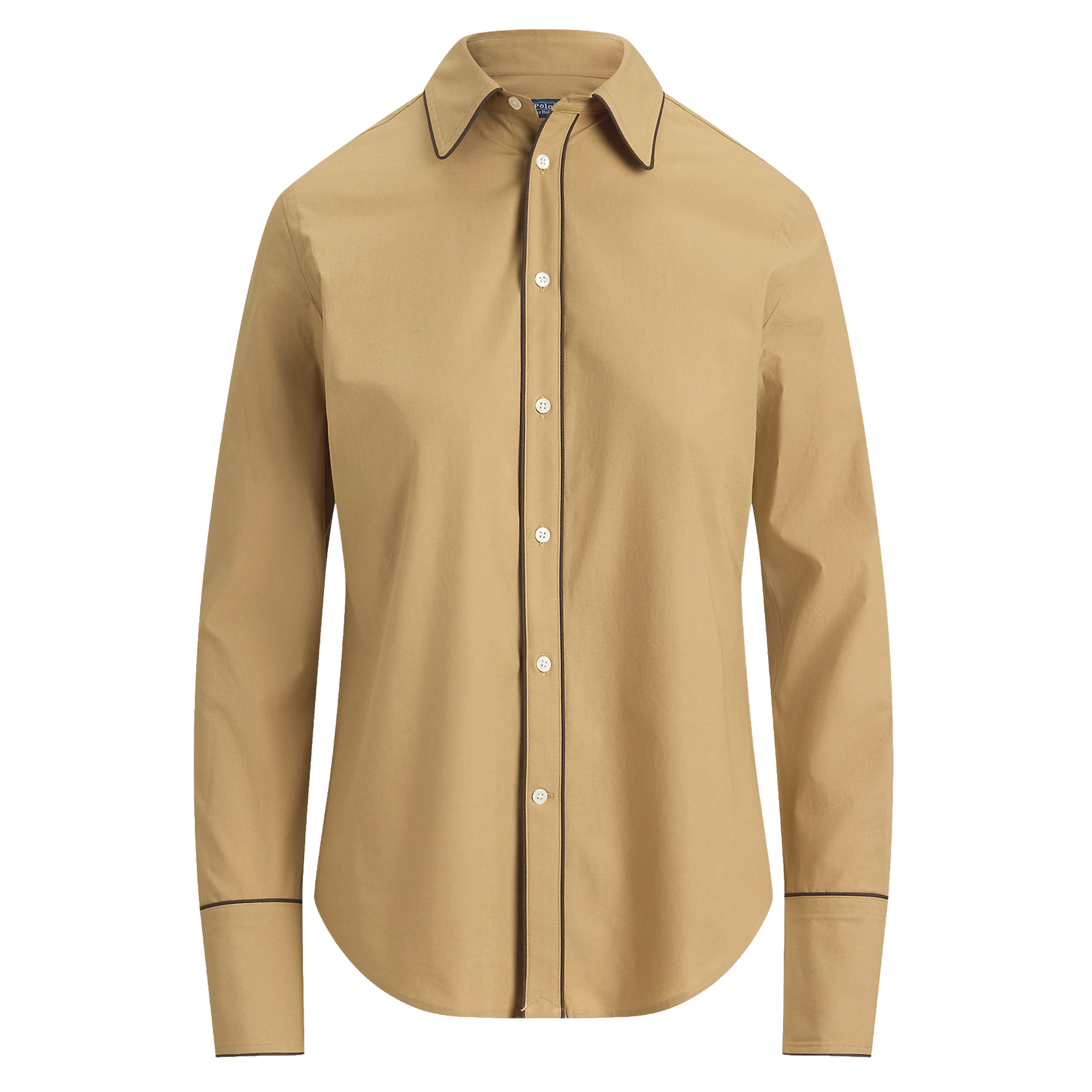 Long Sleeve Stretch Poplin Button-Up Shirt