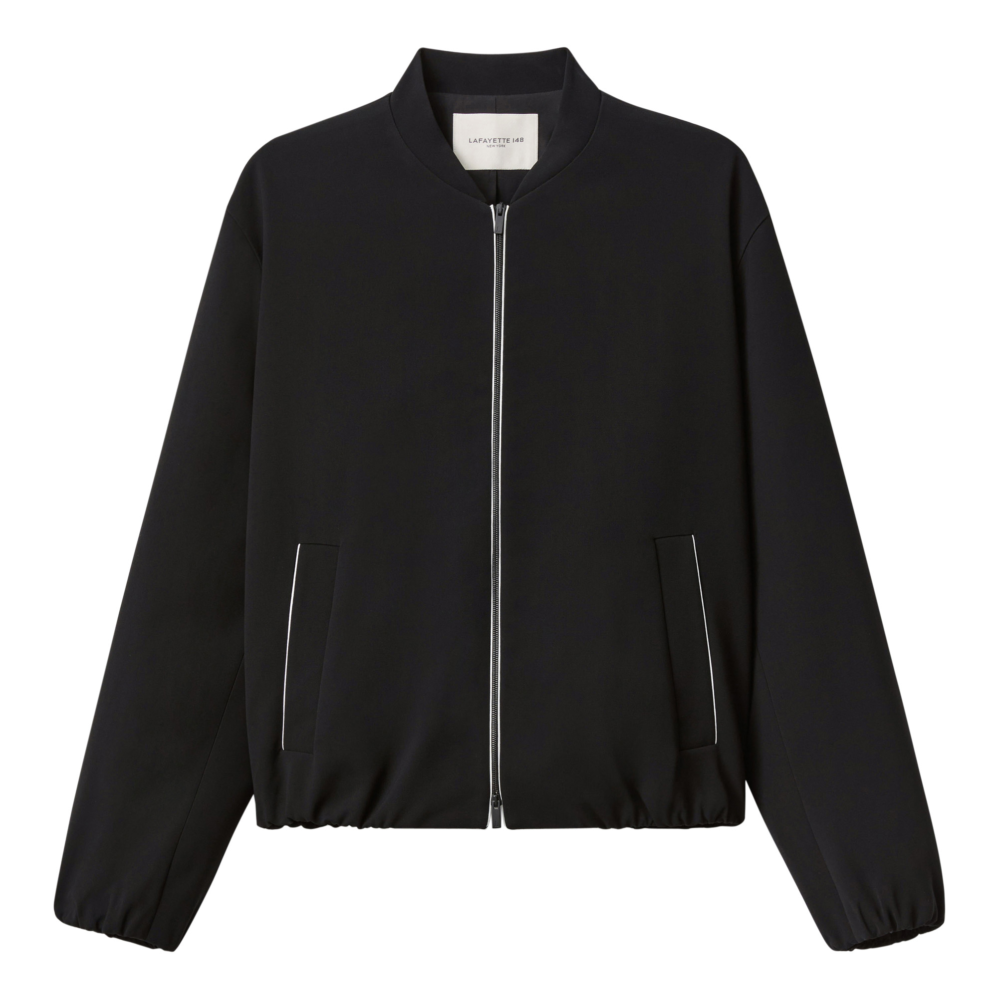 Zip Front Bomber Jacket With Contrast Piping