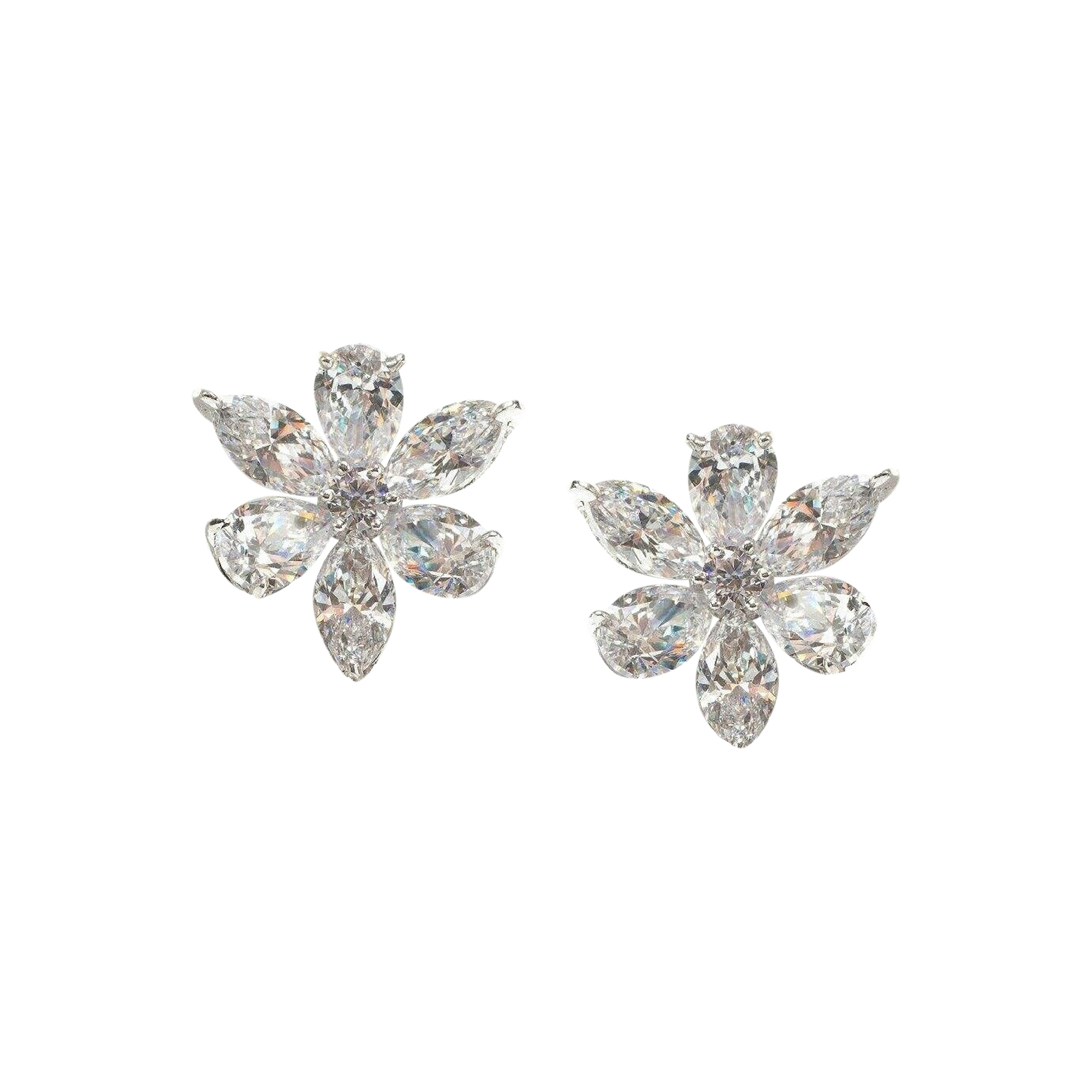 Marquise And Pear Flower Earrings