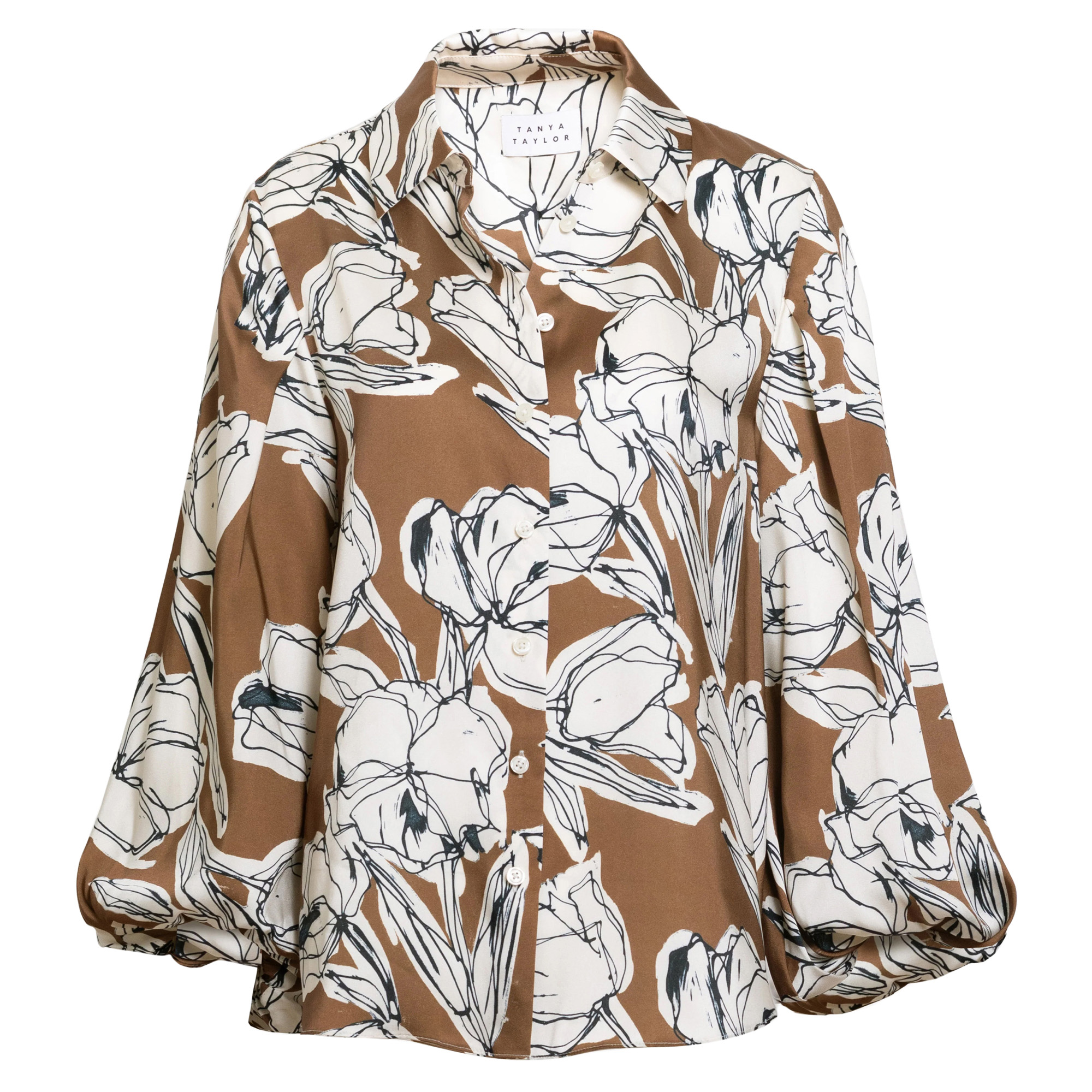 Marina Long Sleeve Garden Print Top