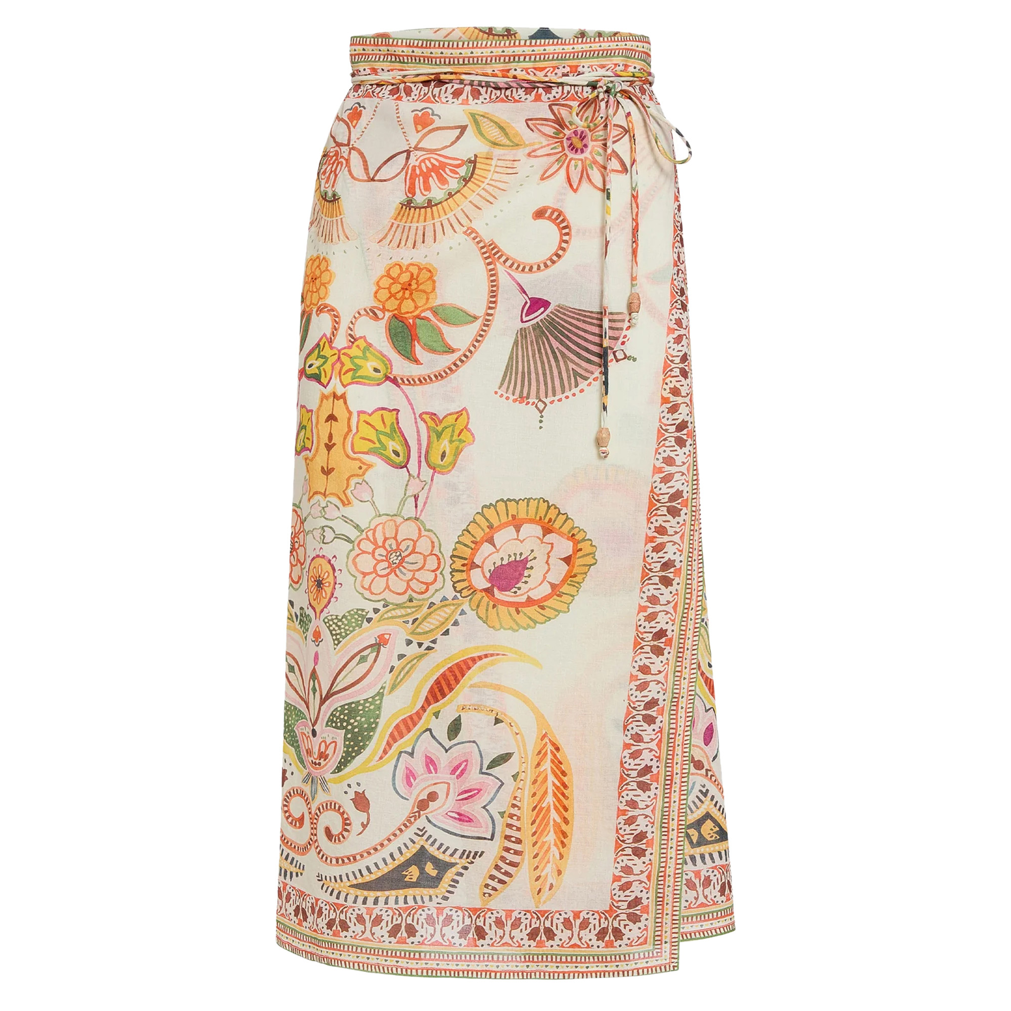 Sunnie Sheer Printed Wrap Skirt