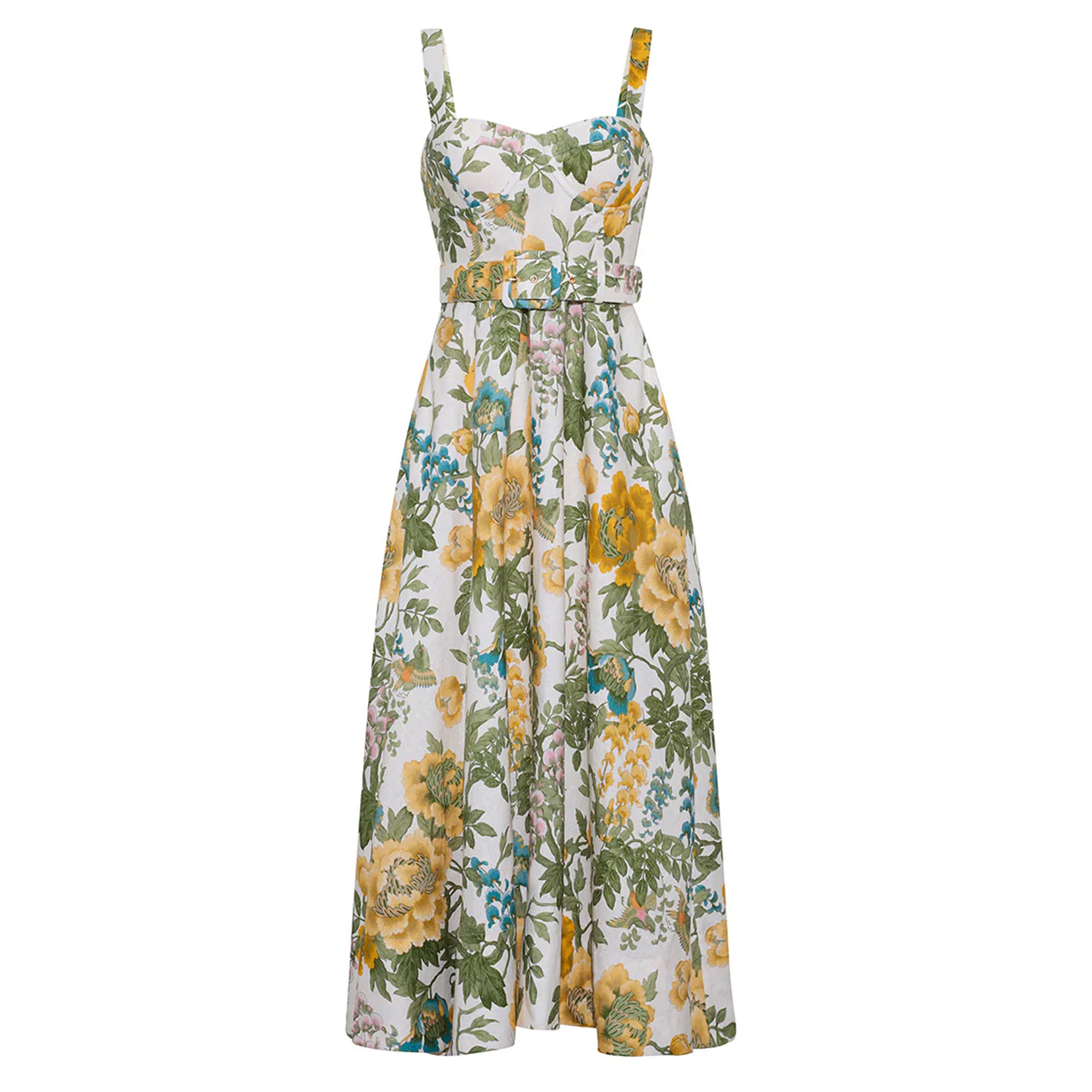 Calypso Sleeveless Belted Midi Dress