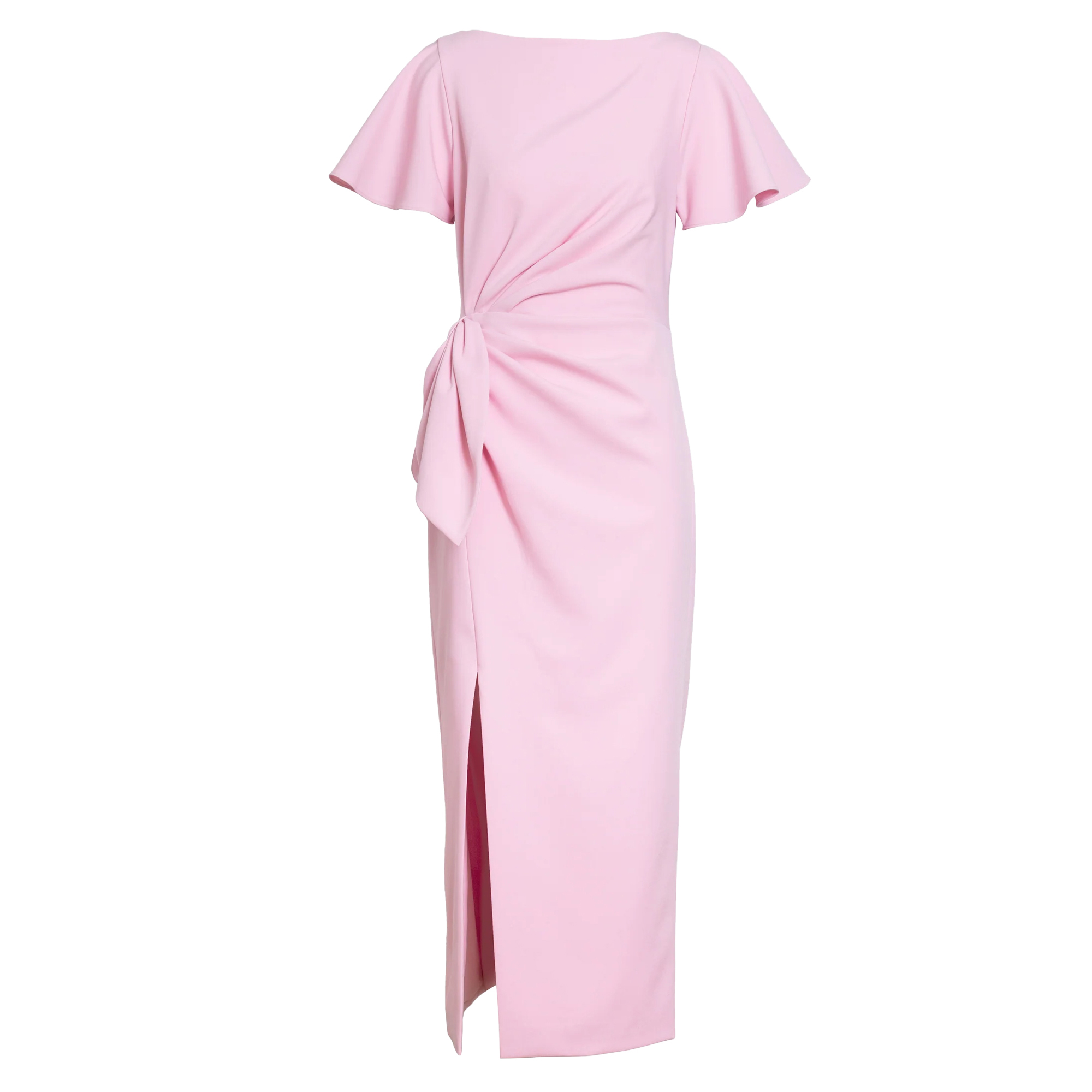 Emeline Short Sleeve Cinched Waist Midi Dress