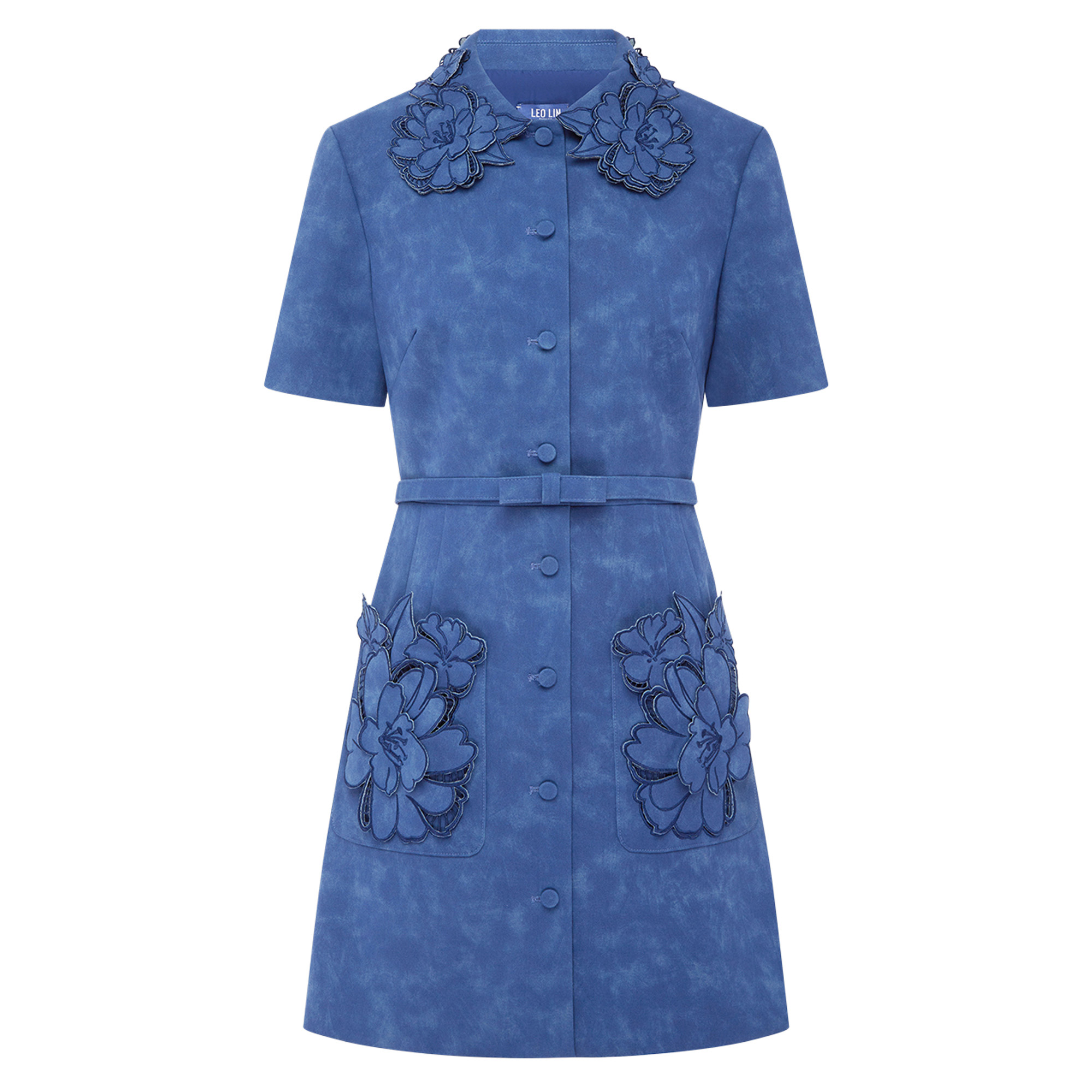 Ashley Applique Vegan Suede Mini Dress