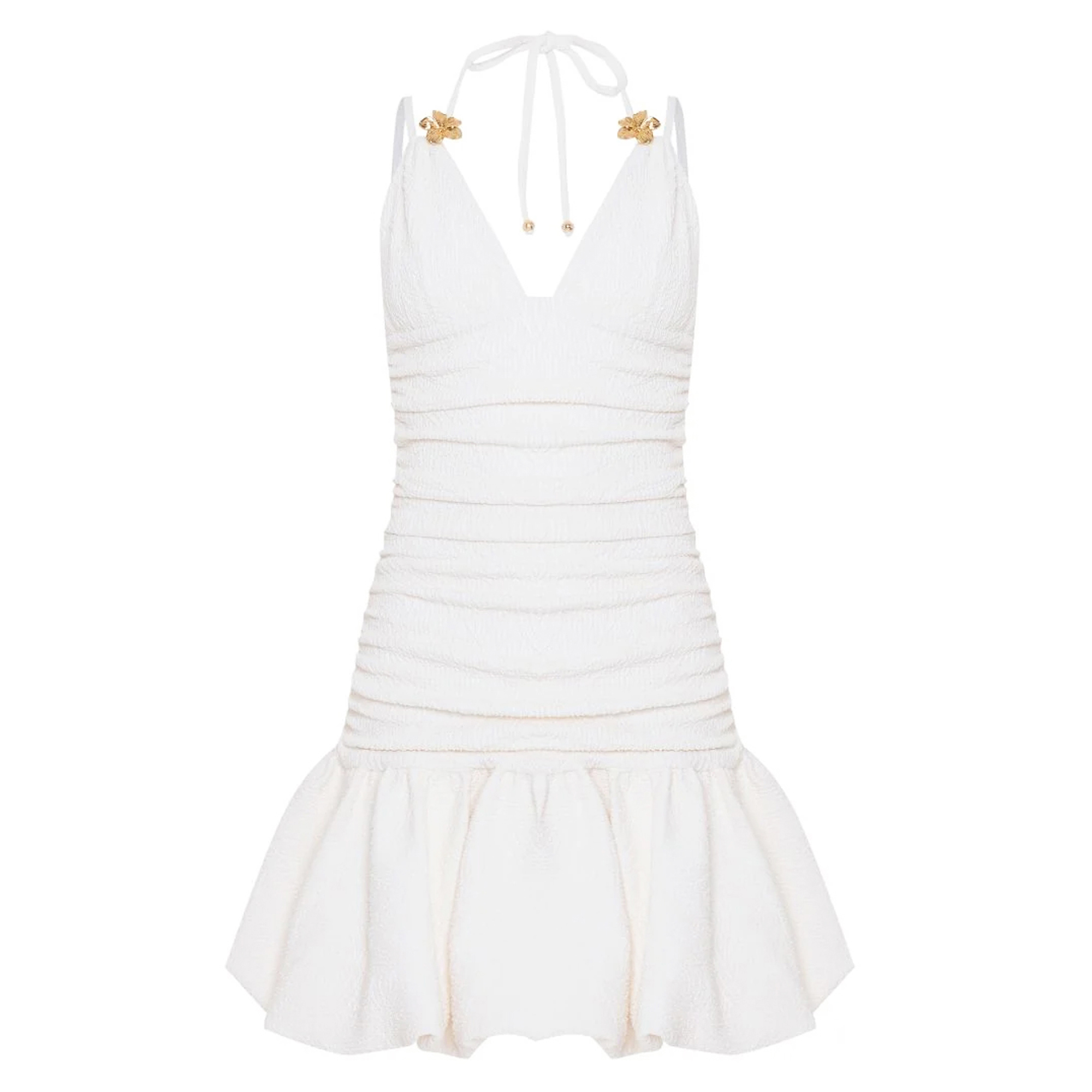 Breeze Jacquard Flower Sleeveless Mini Dress