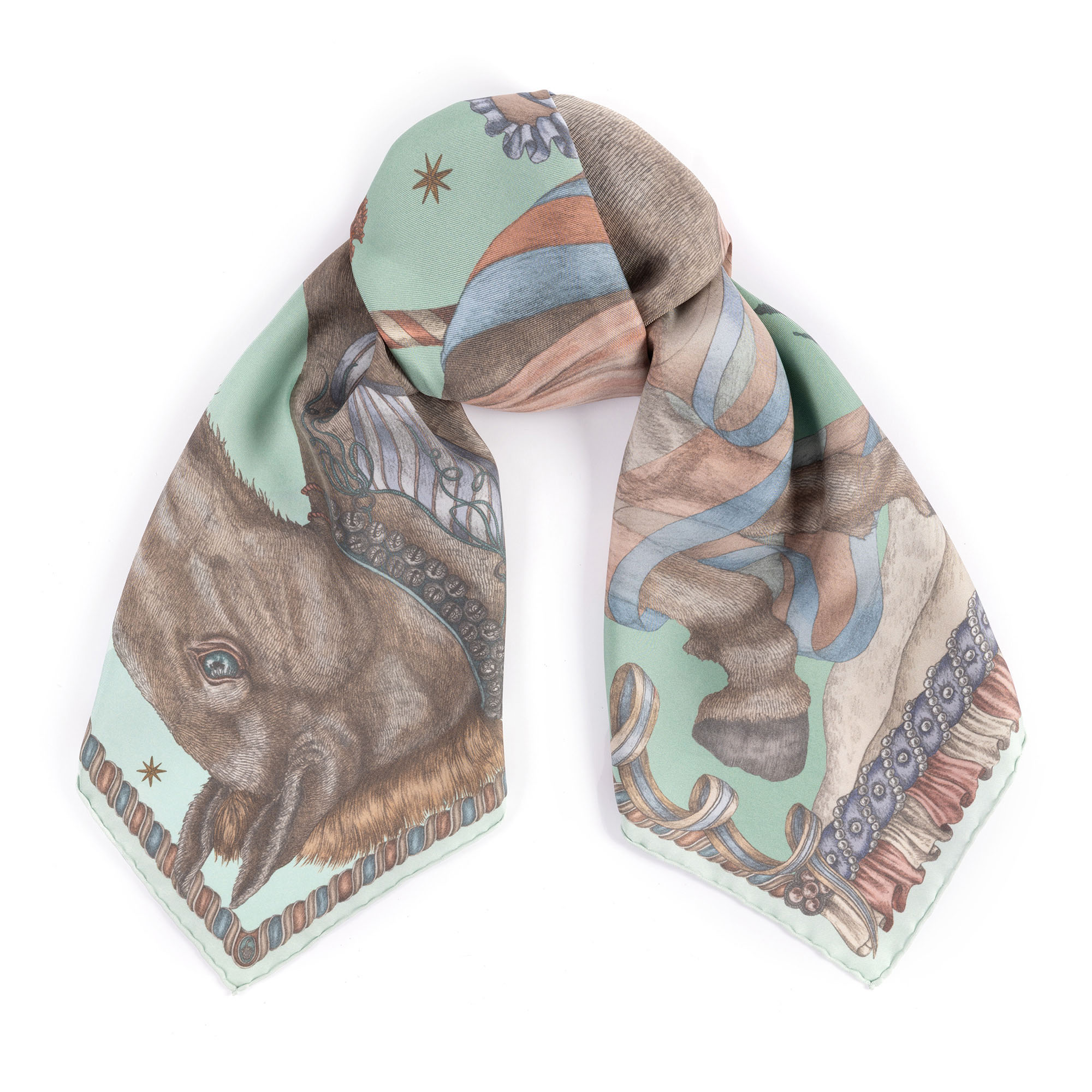 The Celestial Steed Silk Twill Large Square Scarf