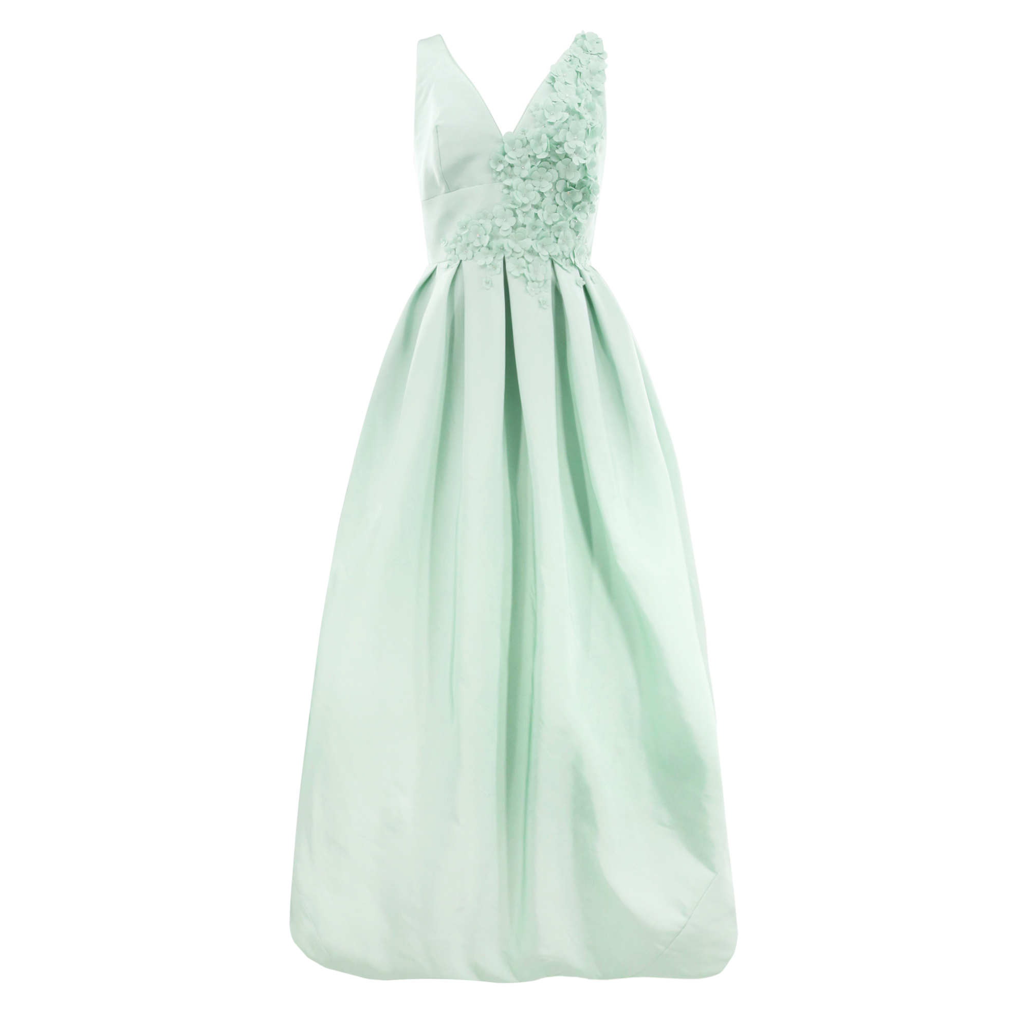 V-Neck Gown With Petals