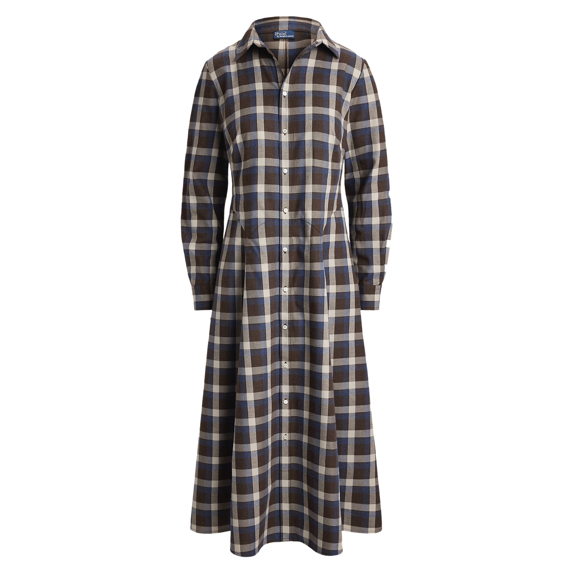 Cotton Collared Long Sleeve Dress