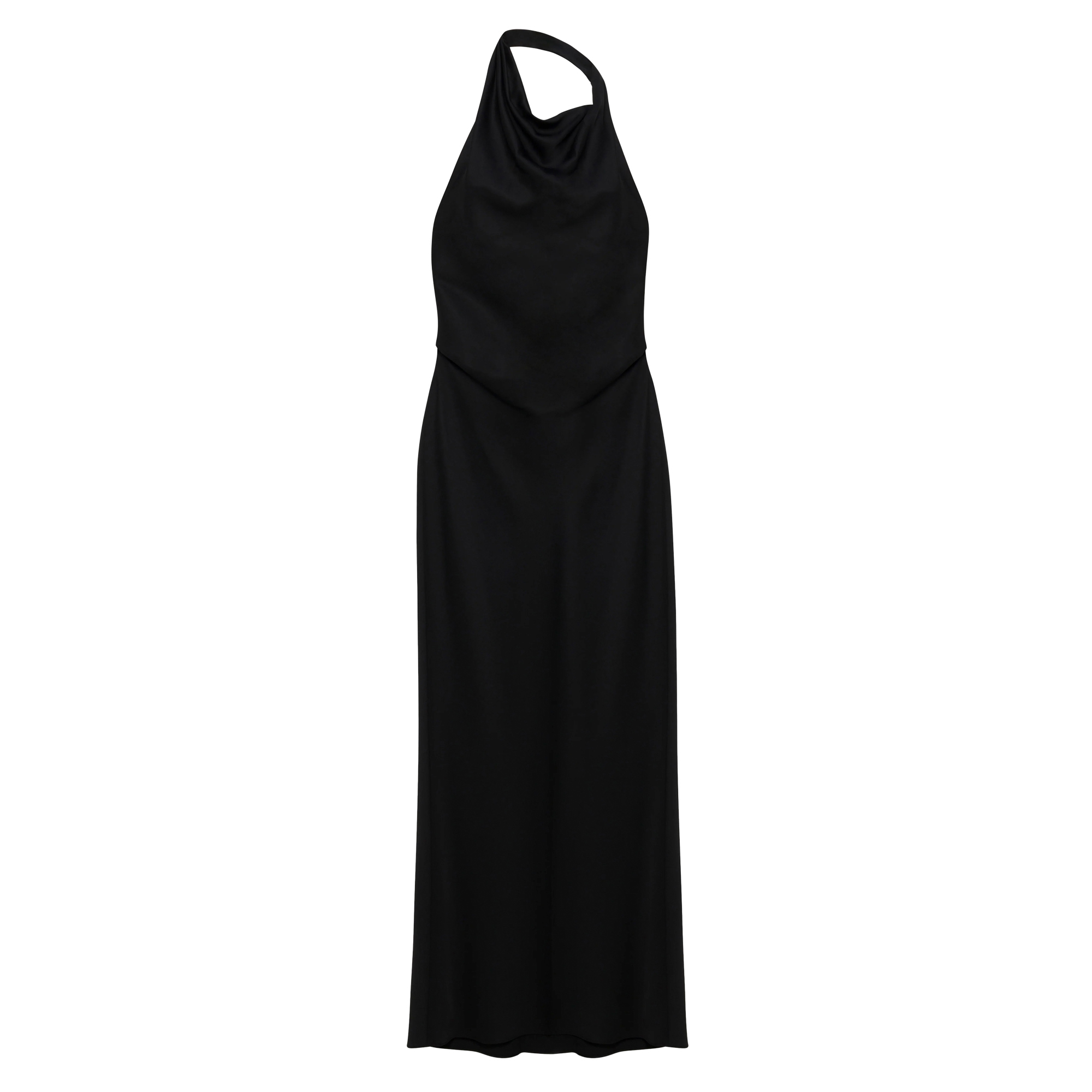 Reannon Sleeveless Draped Satin Gown
