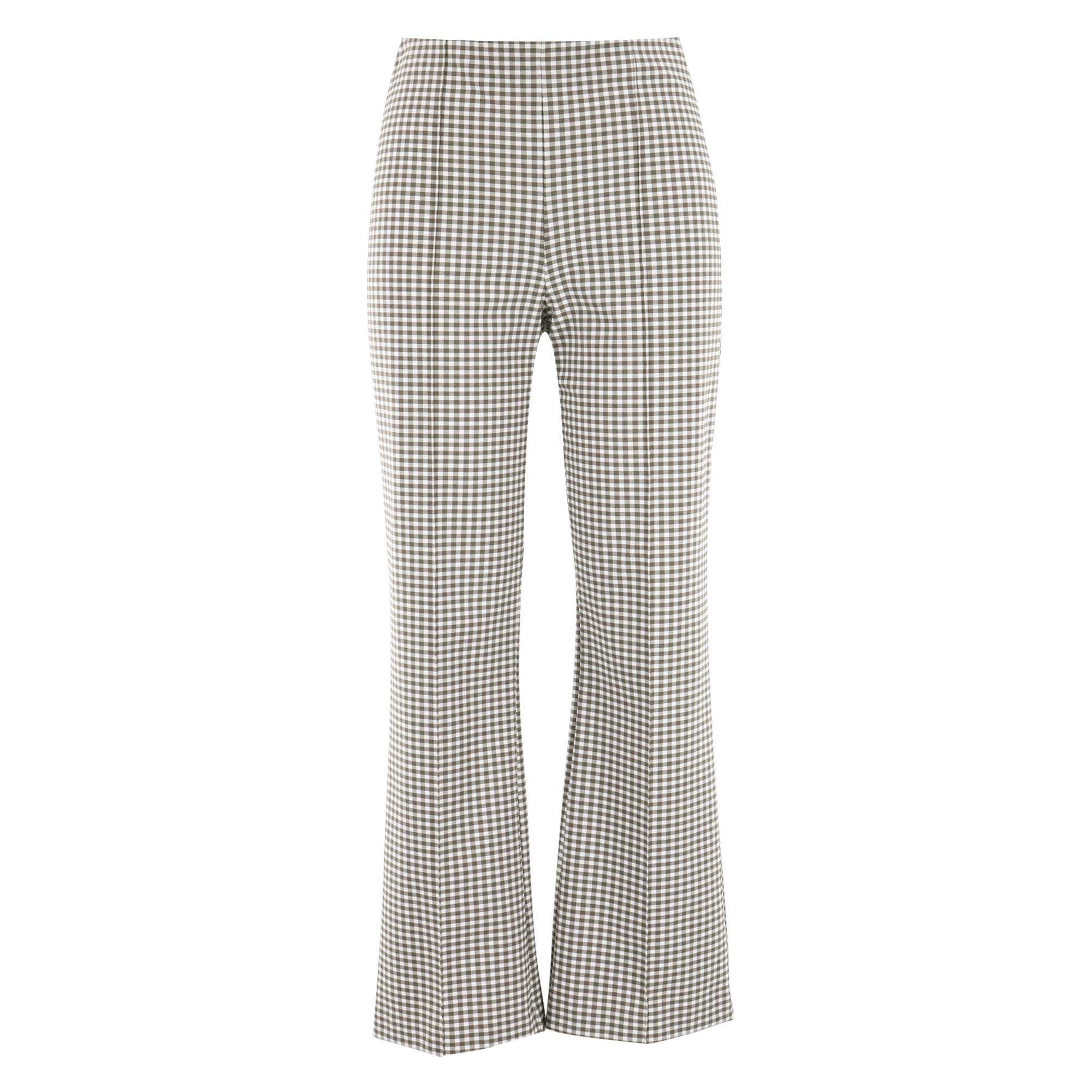 Niki Mid Rise Gingham Crop Flare Pant
