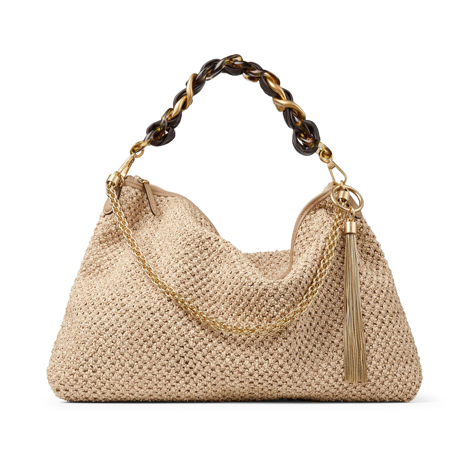 Callie Maxi Raffia Shoulder Bag With Detachable Leather Strap