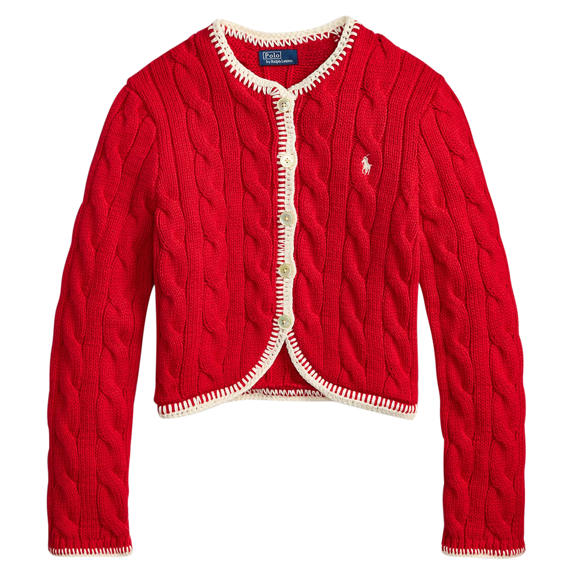 Cable-Knit Cropped Cardigan