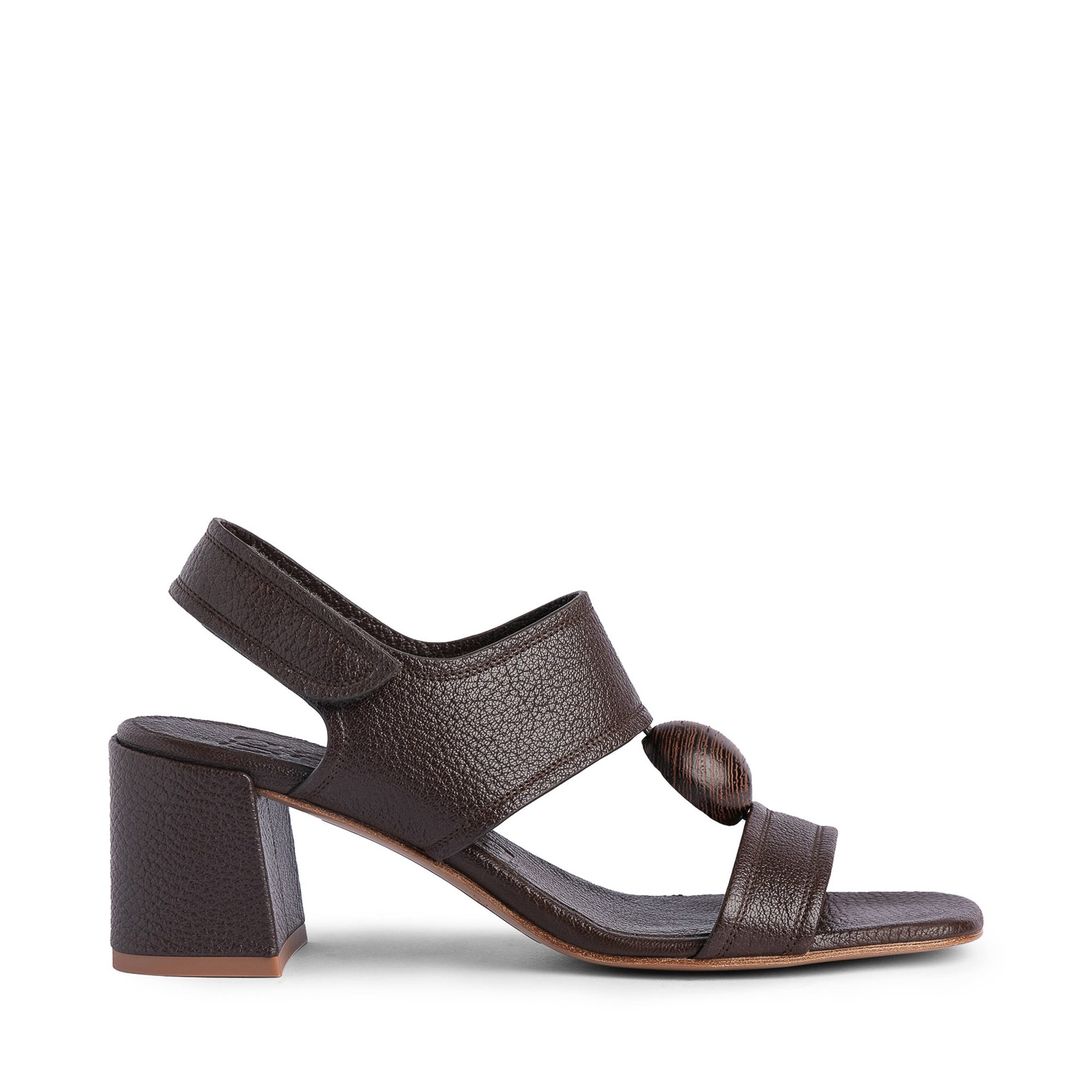 Uriana Wood Cabochon Midi Sandal