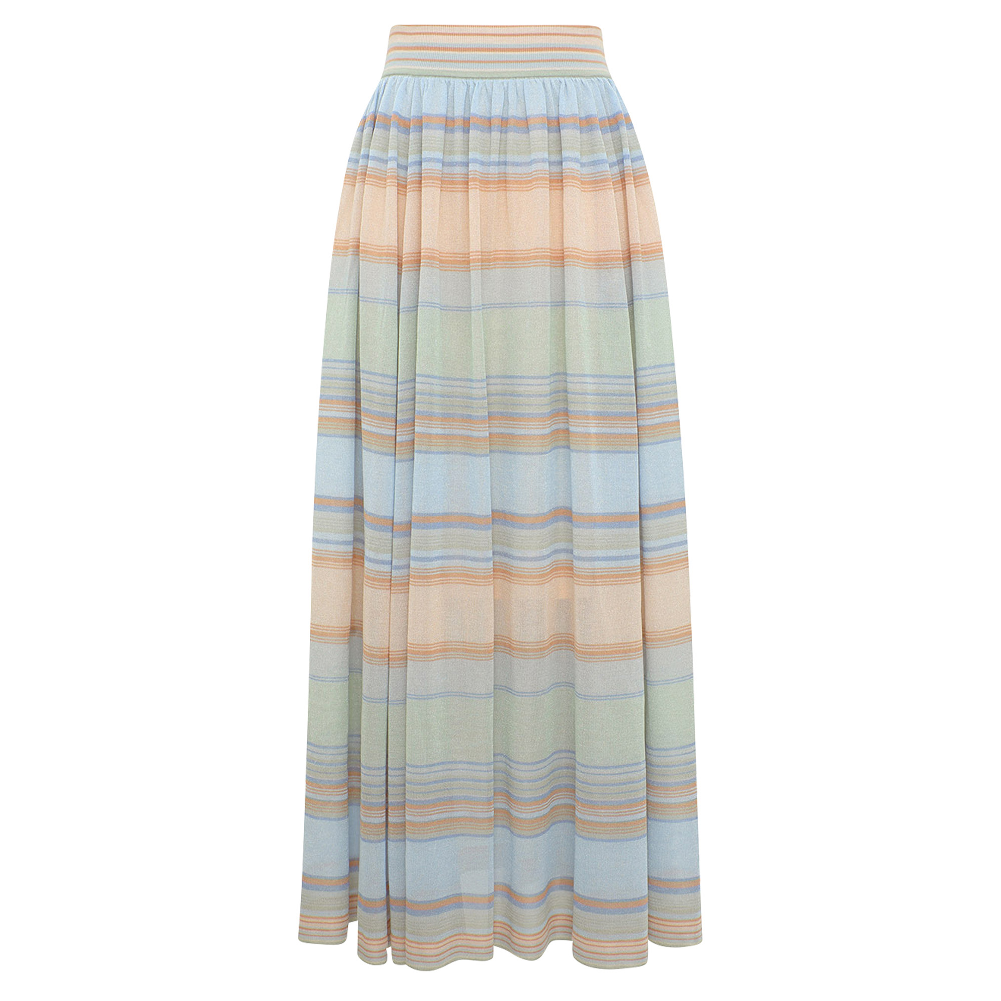 Indra Stripe Knit Midi Circle Skirt