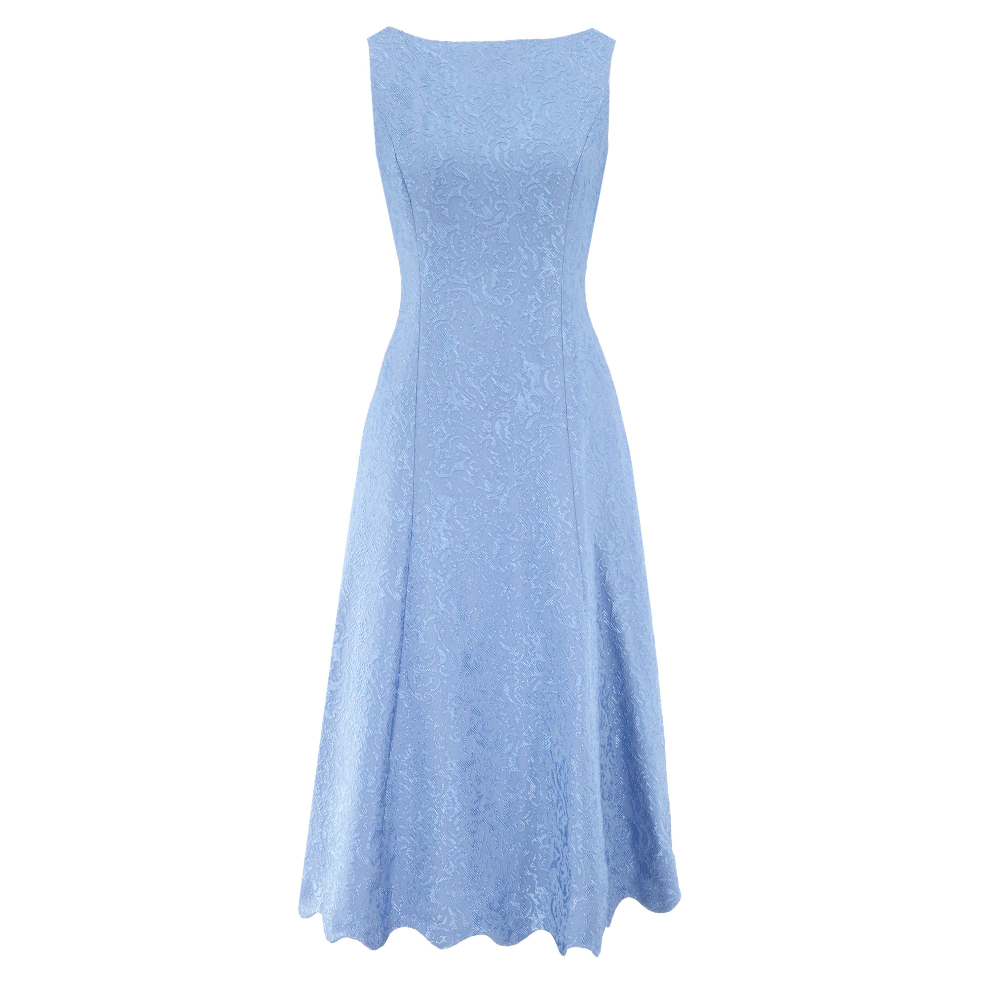 Alice Sleeveless Fit-And-Flare Cloque Midi Dress
