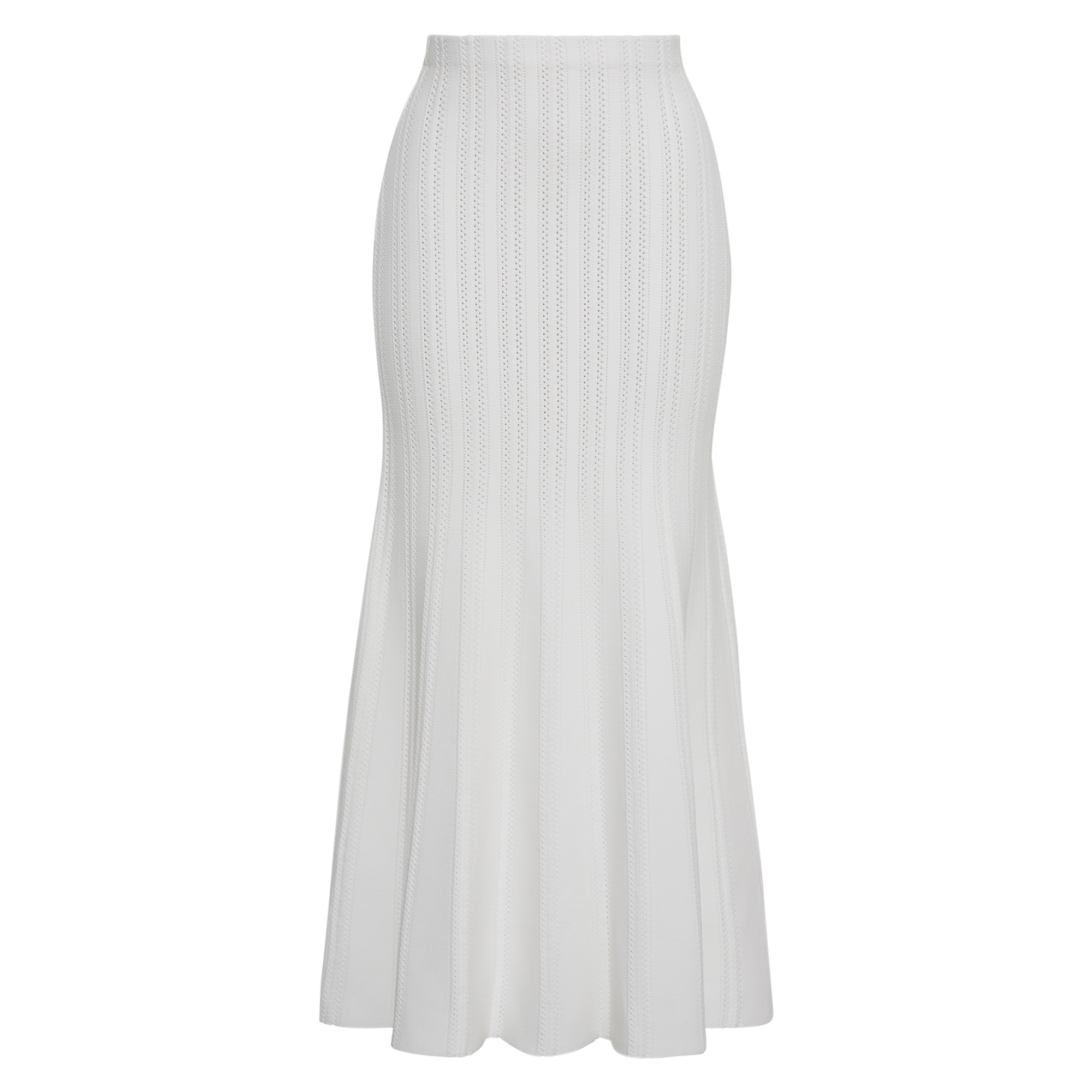 Lyra Pointelle Knit Maxi Skirt In Compact Jacquard