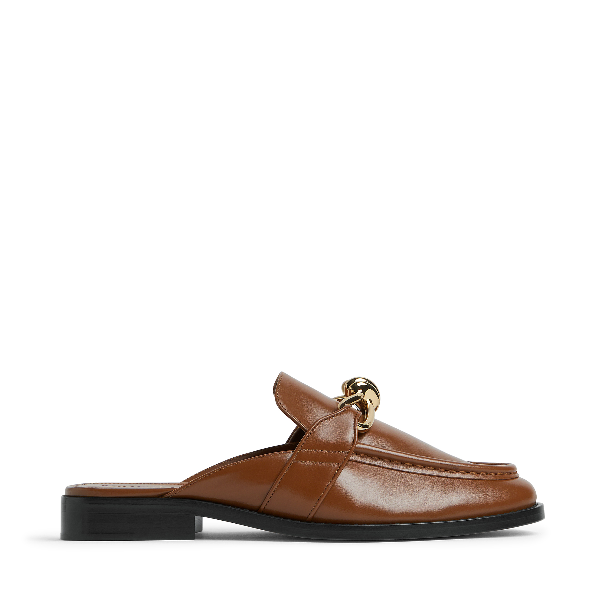 Astaire Knot-Accented Leather Mule