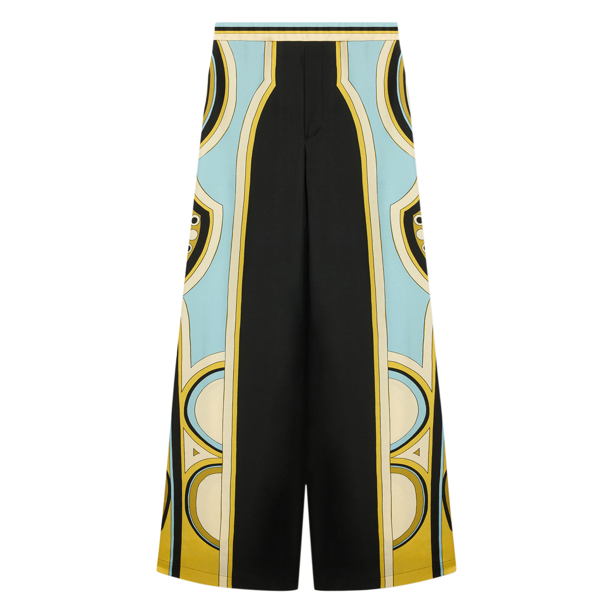 High-Waisted Wide-Leg Silk Club Pants