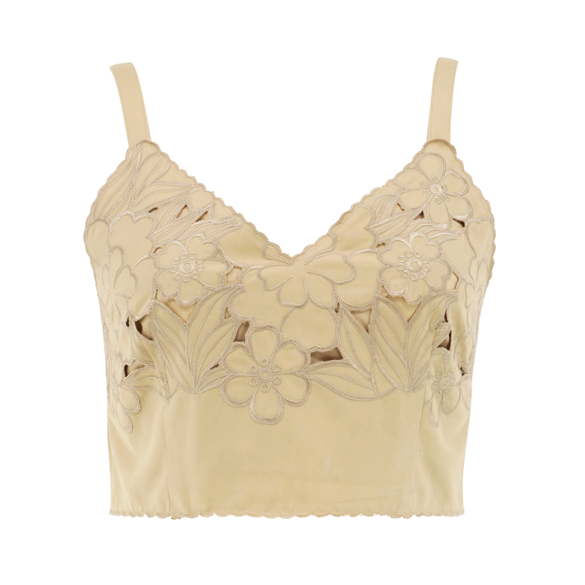 Feyre Sleeveless Laser-Cut Cropped Top