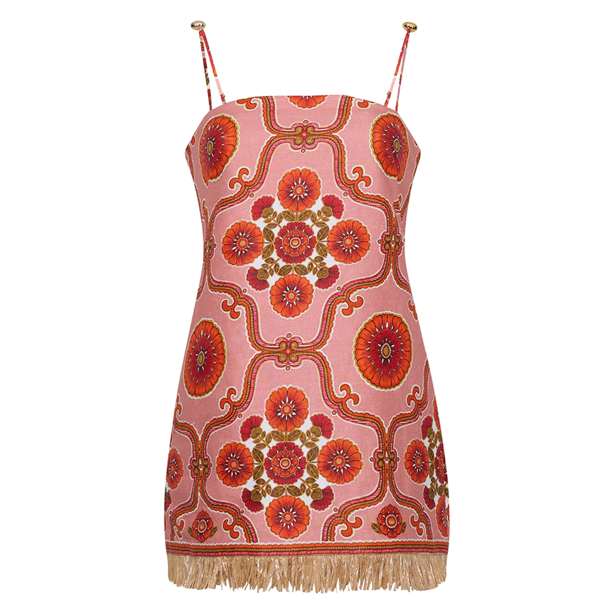Valencia Sleeveless Fringe Hem Mini Dress
