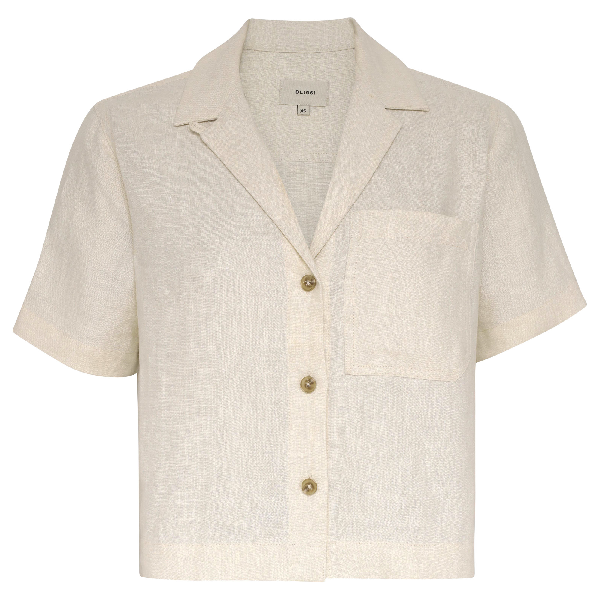 Hampton Short Sleeve Button-Front Linen Shirt