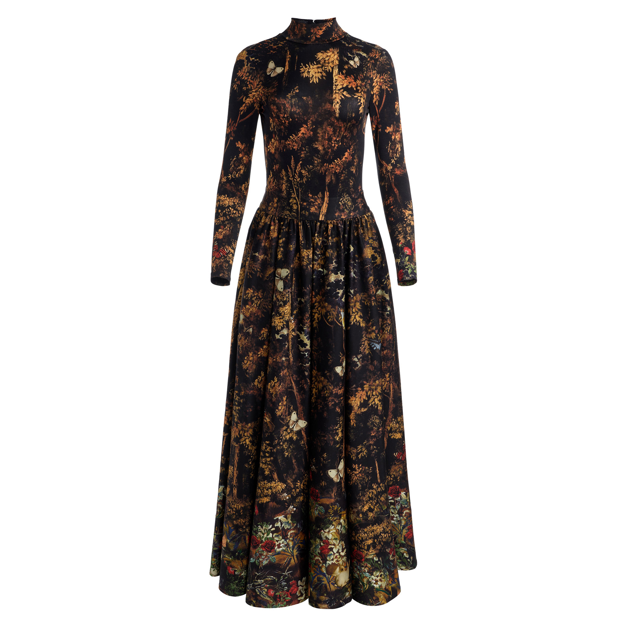 Chara Turtleneck Full Flare Maxi Dress