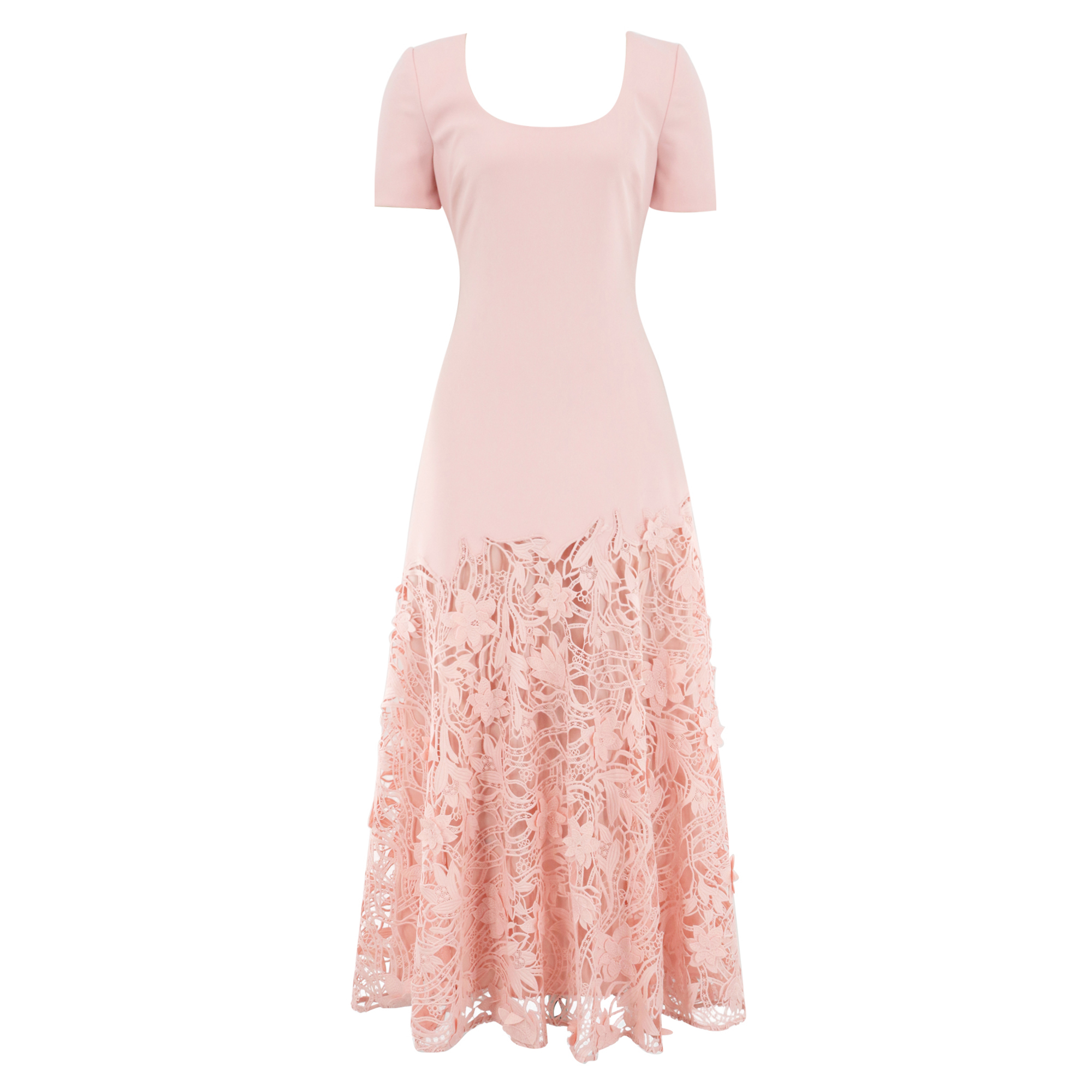 Crepe Lace Midi Dress