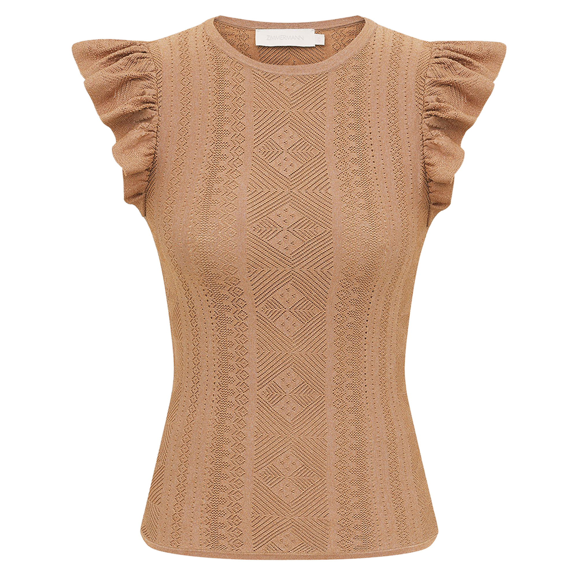 Aster Metallic Pointelle Knit Tank Top
