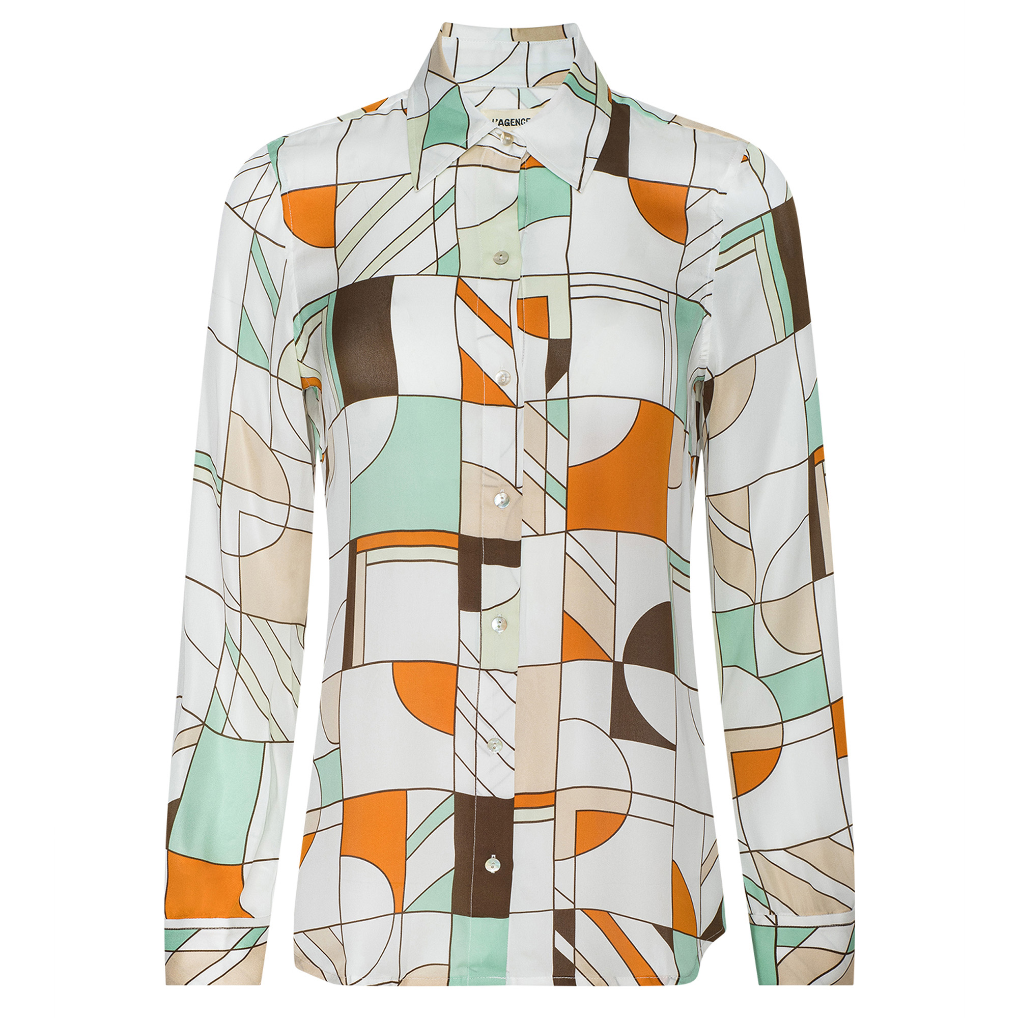 Nina Abstract Long Sleeve Blouse