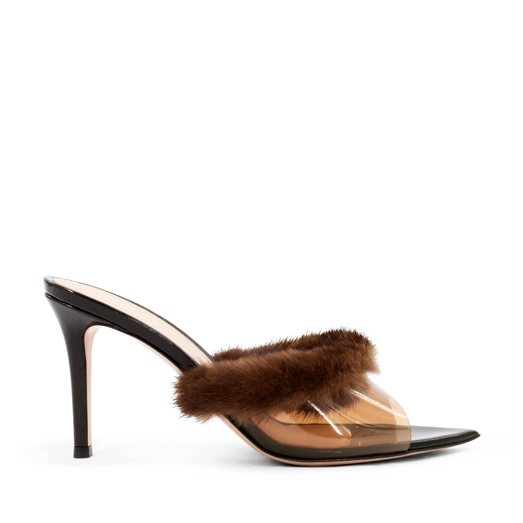Transparent 85mm Mule With Fur