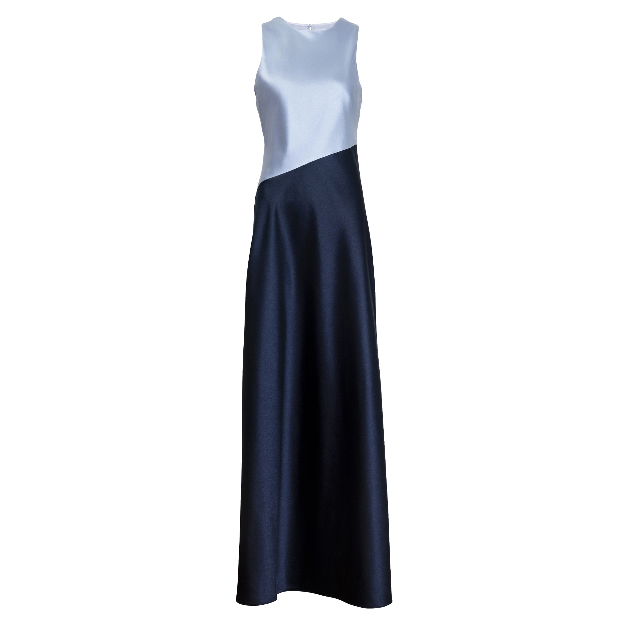 Dasha Sleeveless Two-Tone Satin Maxi Dress